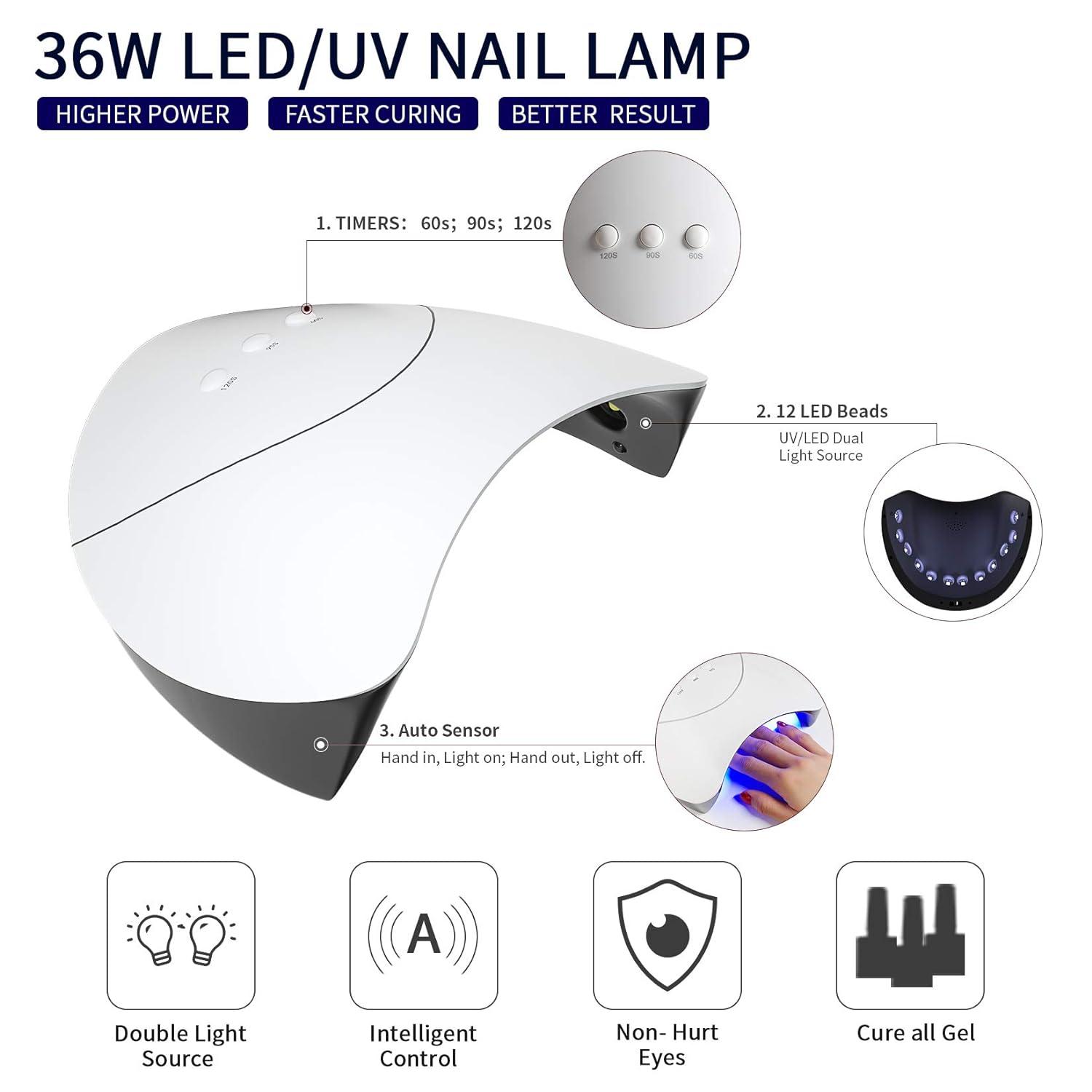 Auto Sensor Gel Nail Curing Lamp 36W UV LED Nail Dryer | Shop Today. Get it  Tomorrow! | takealot.com