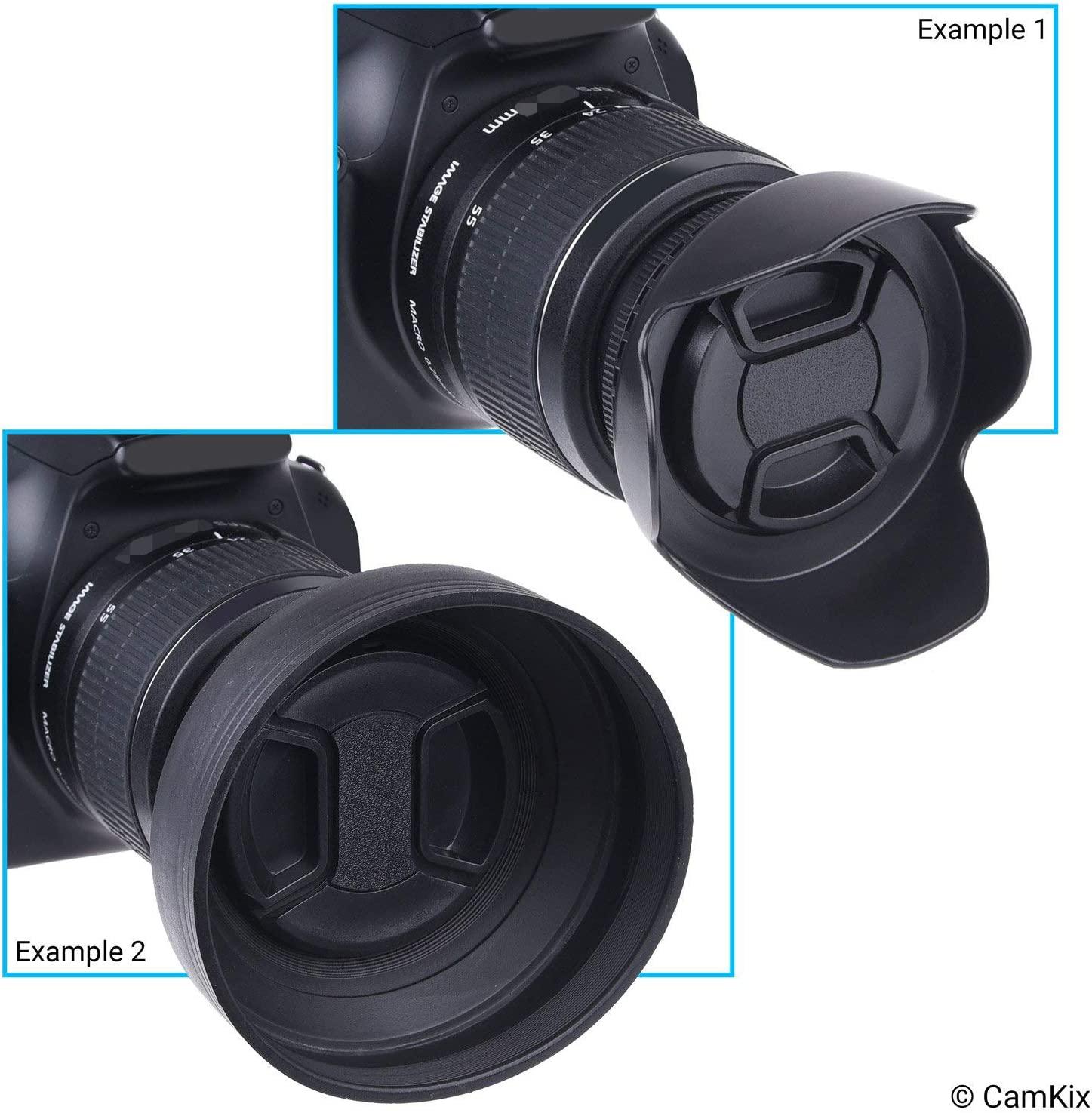 72mm Set of Rubber Lens Hoods Lens Cap Sun Shade for