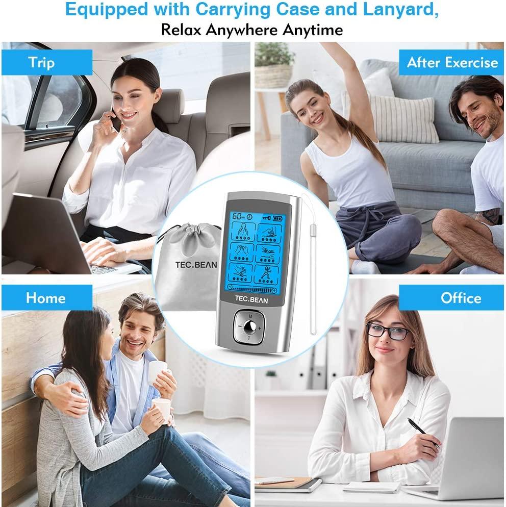 TEC.BEAN 24 Modes TENS Unit Muscle Stimulator Rechargeable TENS Machine