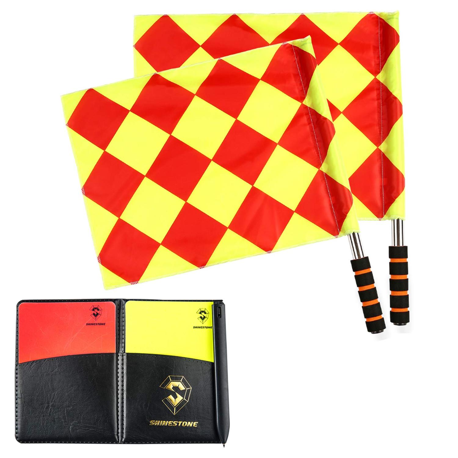 Shinestone Soccer Referee Flag Sports Match Football Linesman Flags