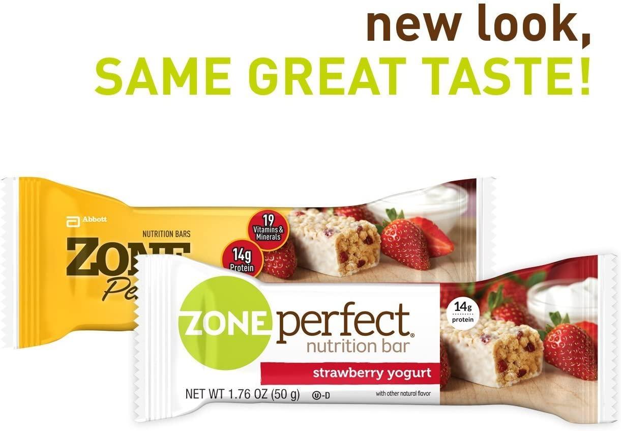 Zone Perfect Nutrition Bars Strawberry Yogurt 1.76oz 5 Bars (2 Pack)