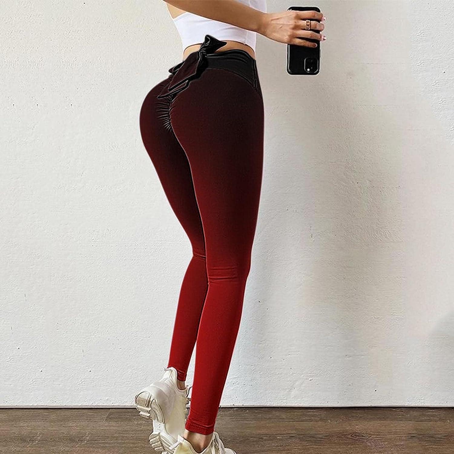 Women Yoga Pants Leggings Bow Breathable Butt Lift Fitness Ladies
