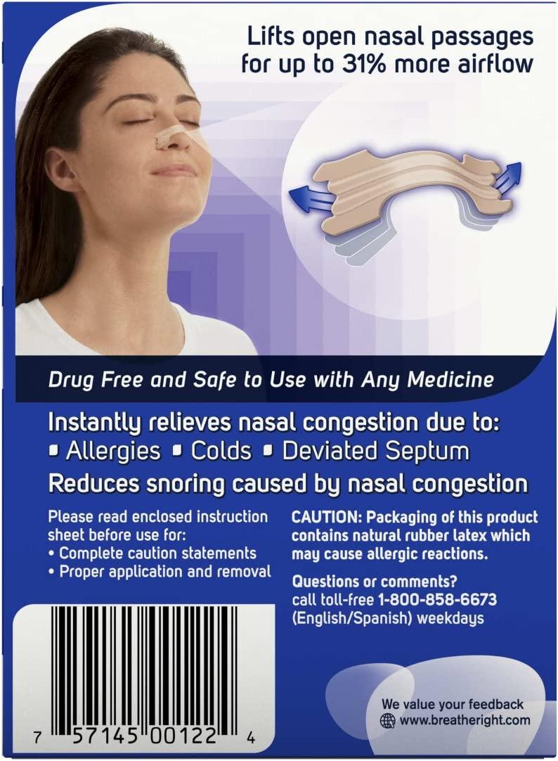 Breathe Right Original Tan Small/Medium DrugFree Nasal Strips for