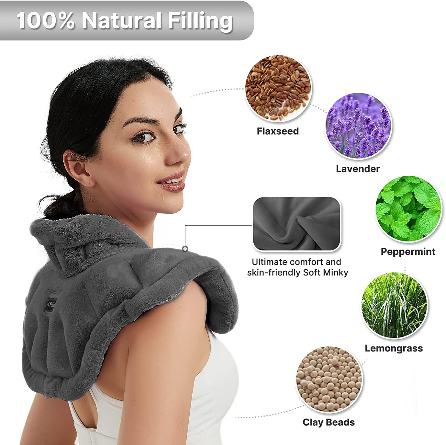 Microwavable Heating Pad for Neck and Shoulders, Extra Large Weighted