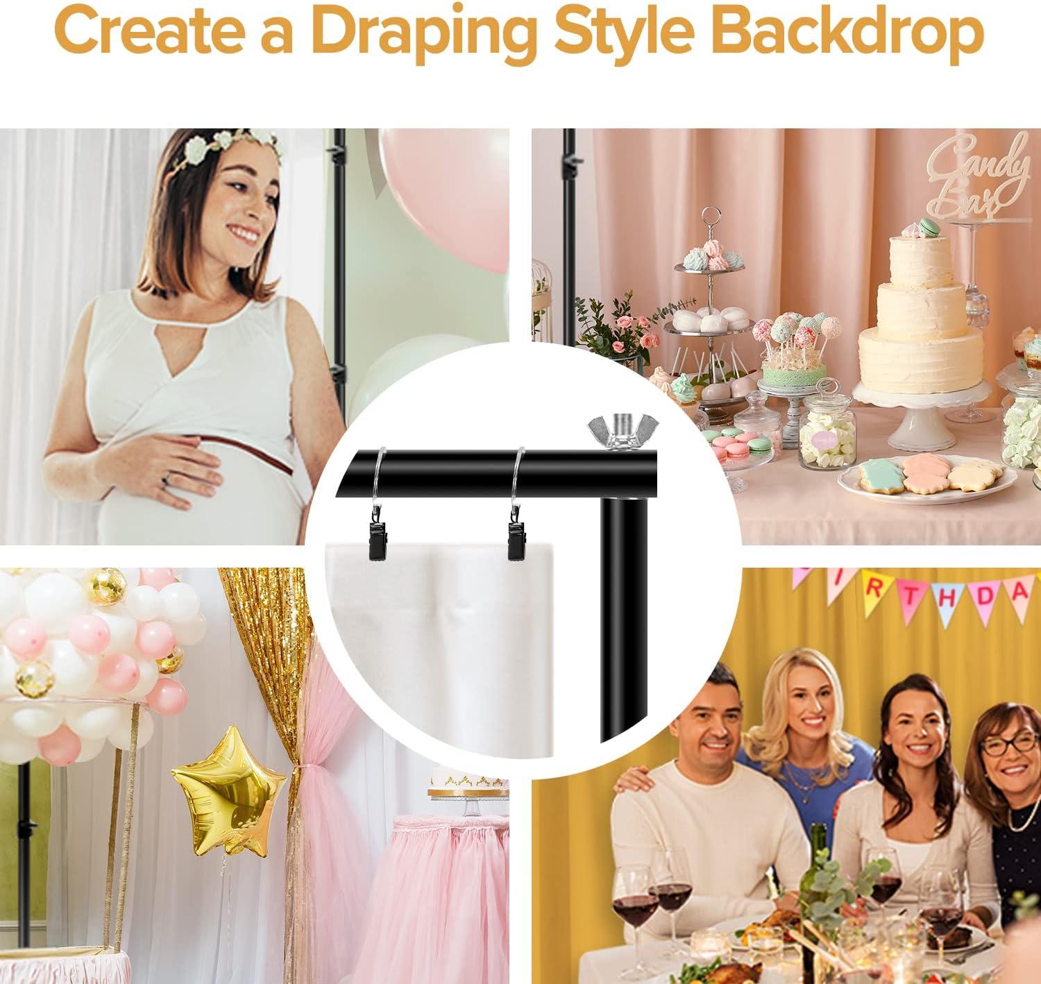 10x9.6ft Heavy Duty Background Support System | Curtain Style Backdrop ...
