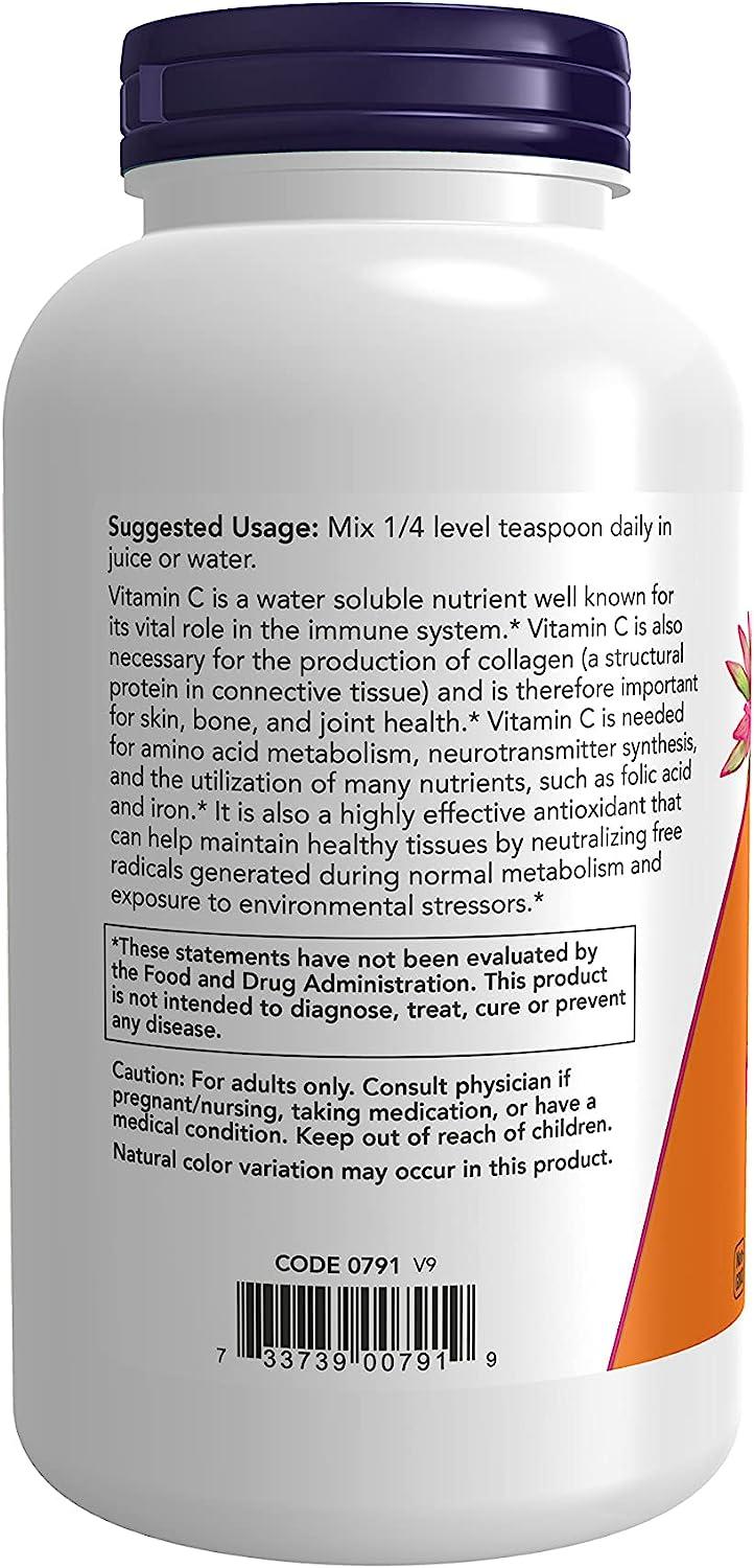 NOW Supplements, Vitamin C Crystals (Ascorbic Acid) Powder