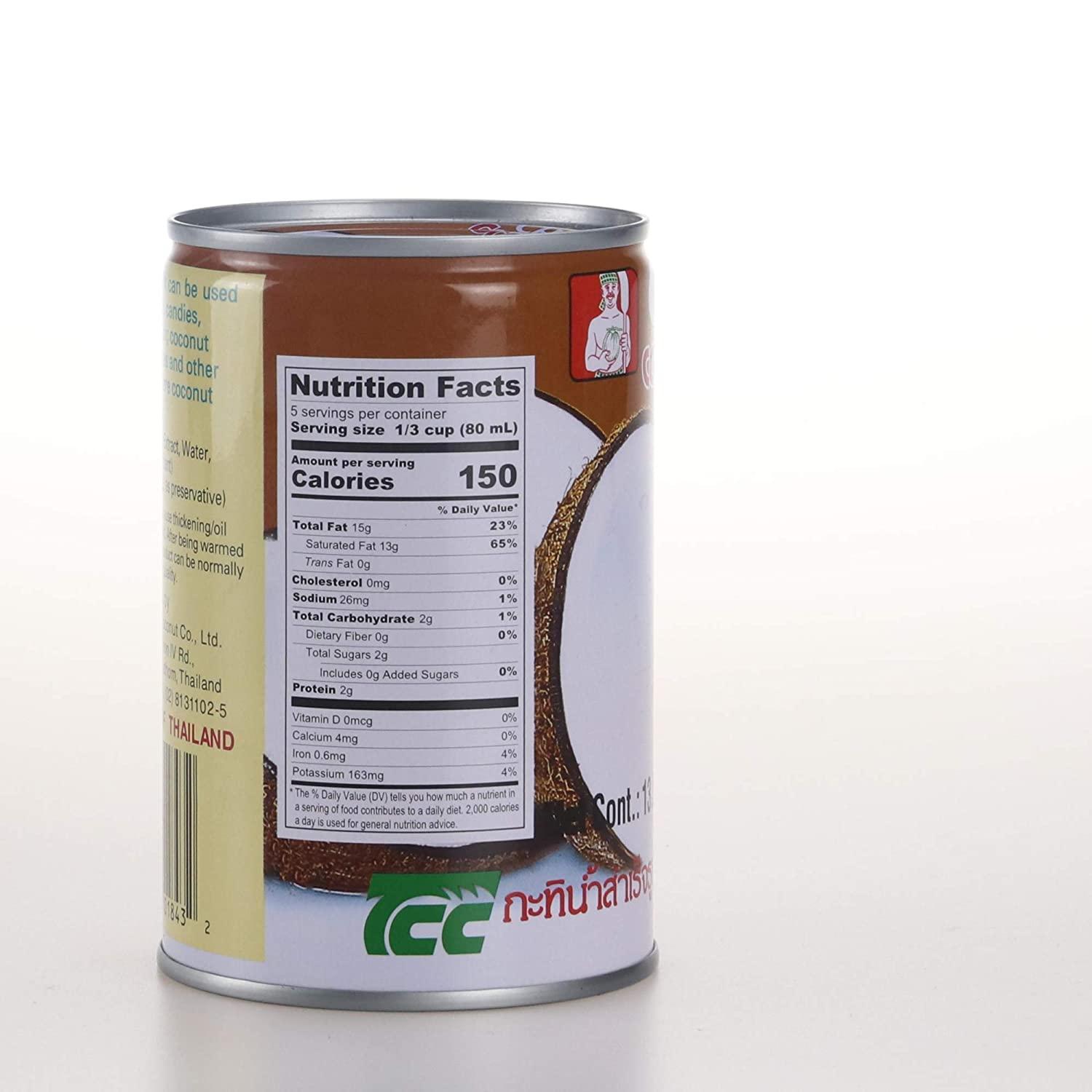 Chaokoh Coconut Milk Unsweetened 6 Pack Premium, Canned Coconut Milk