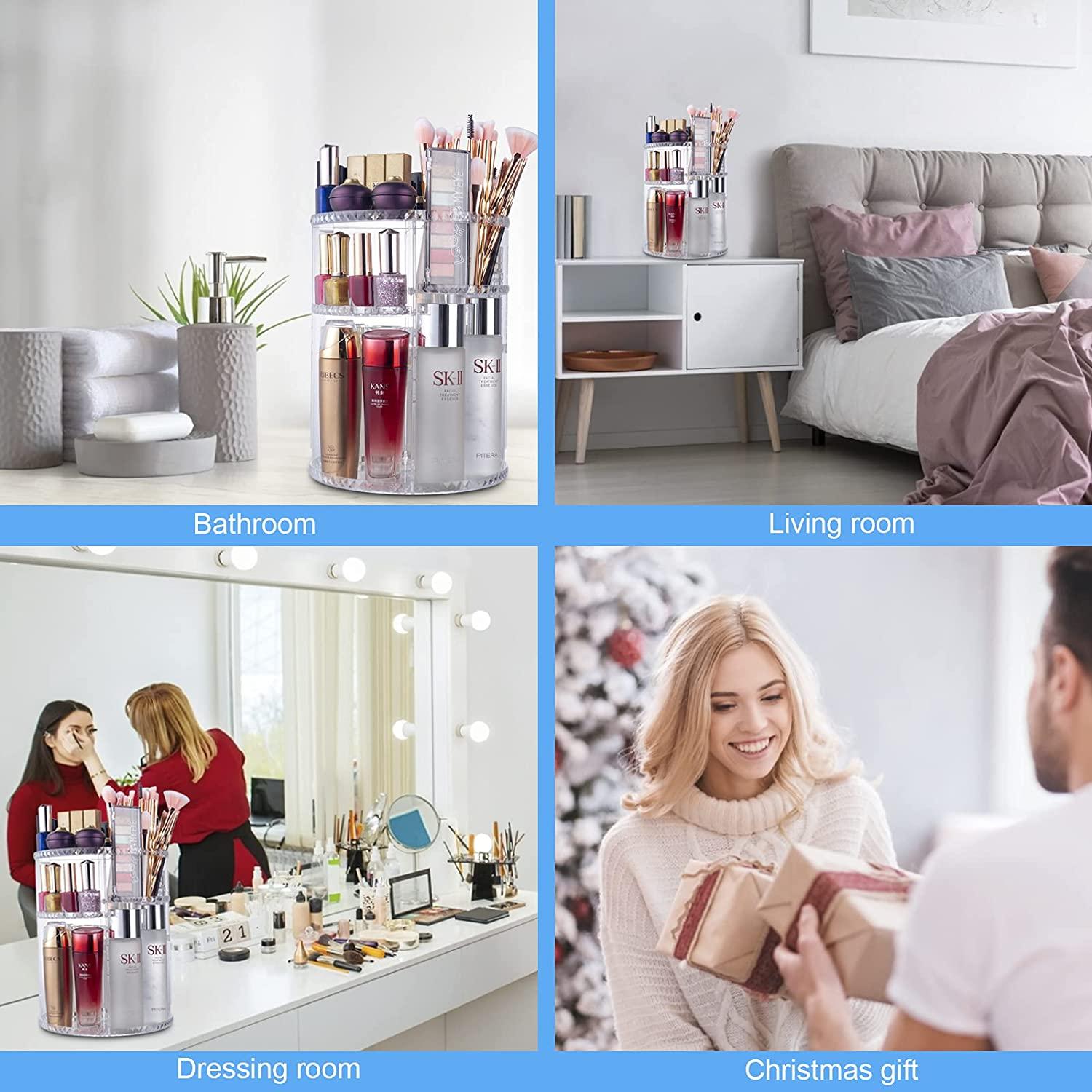 360 Rotating Makeup Organizer, chfine Adjustable Large Capacity