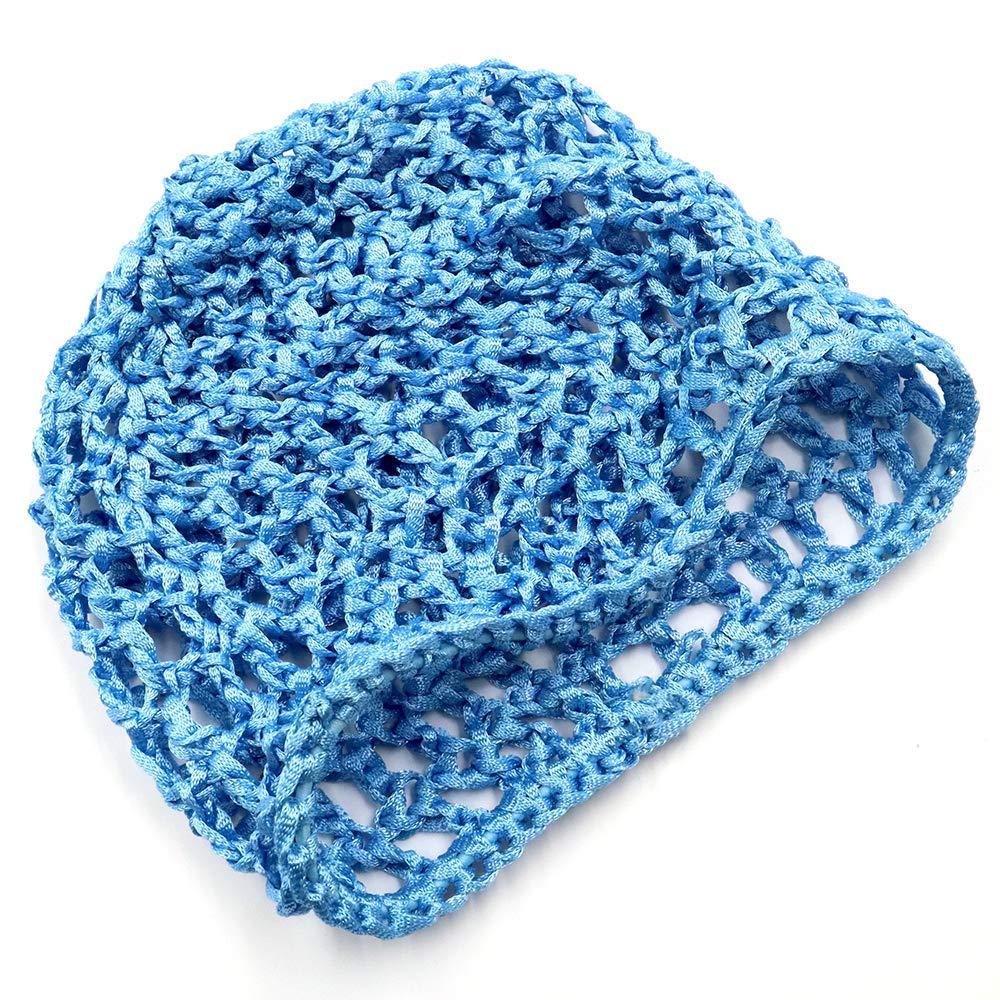 QMSILR 3 Pcs Mesh Crochet Hair Net for Women Head Scarf Cap Hair