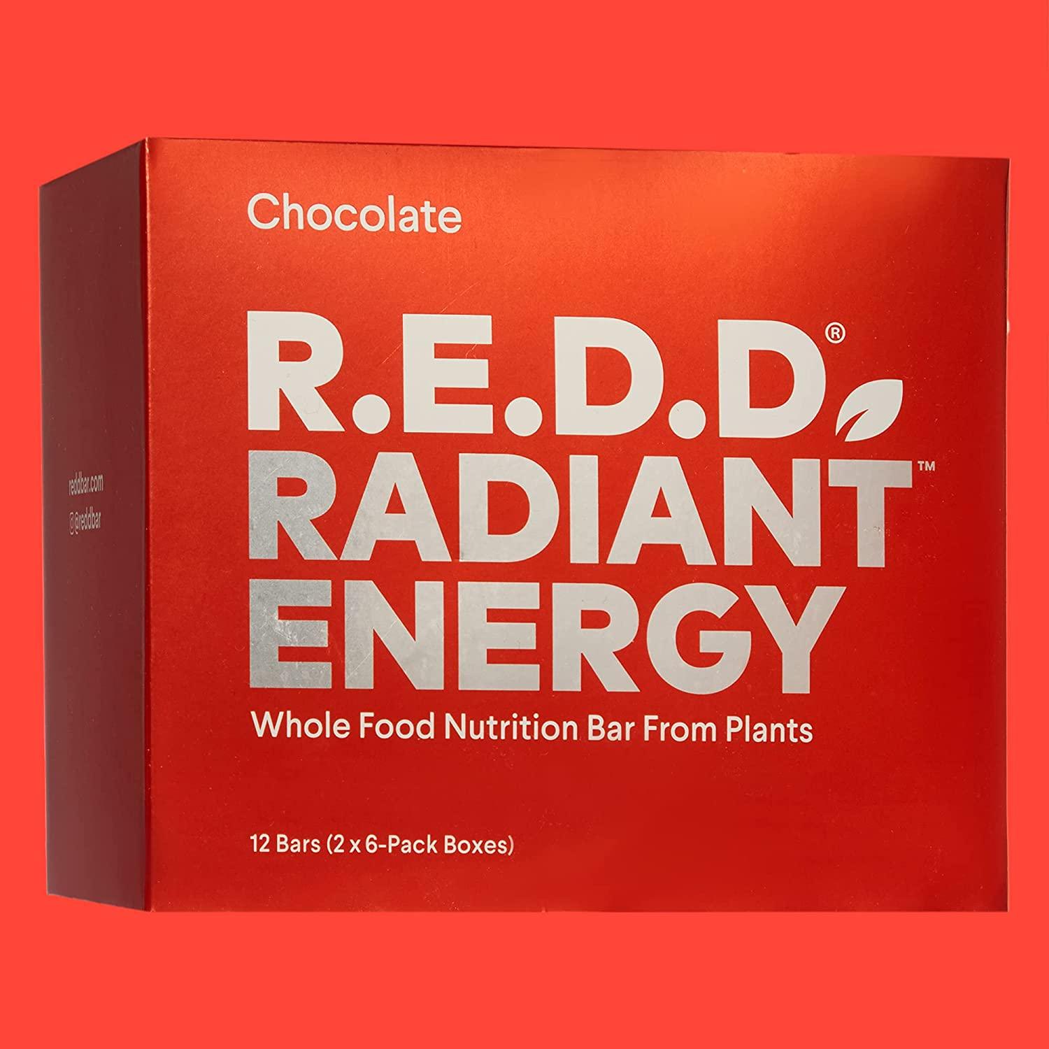 R.E.D.D. Bar, Vegan Protein Bar, Low Sugar & GlutenFree, Chocolate, 12