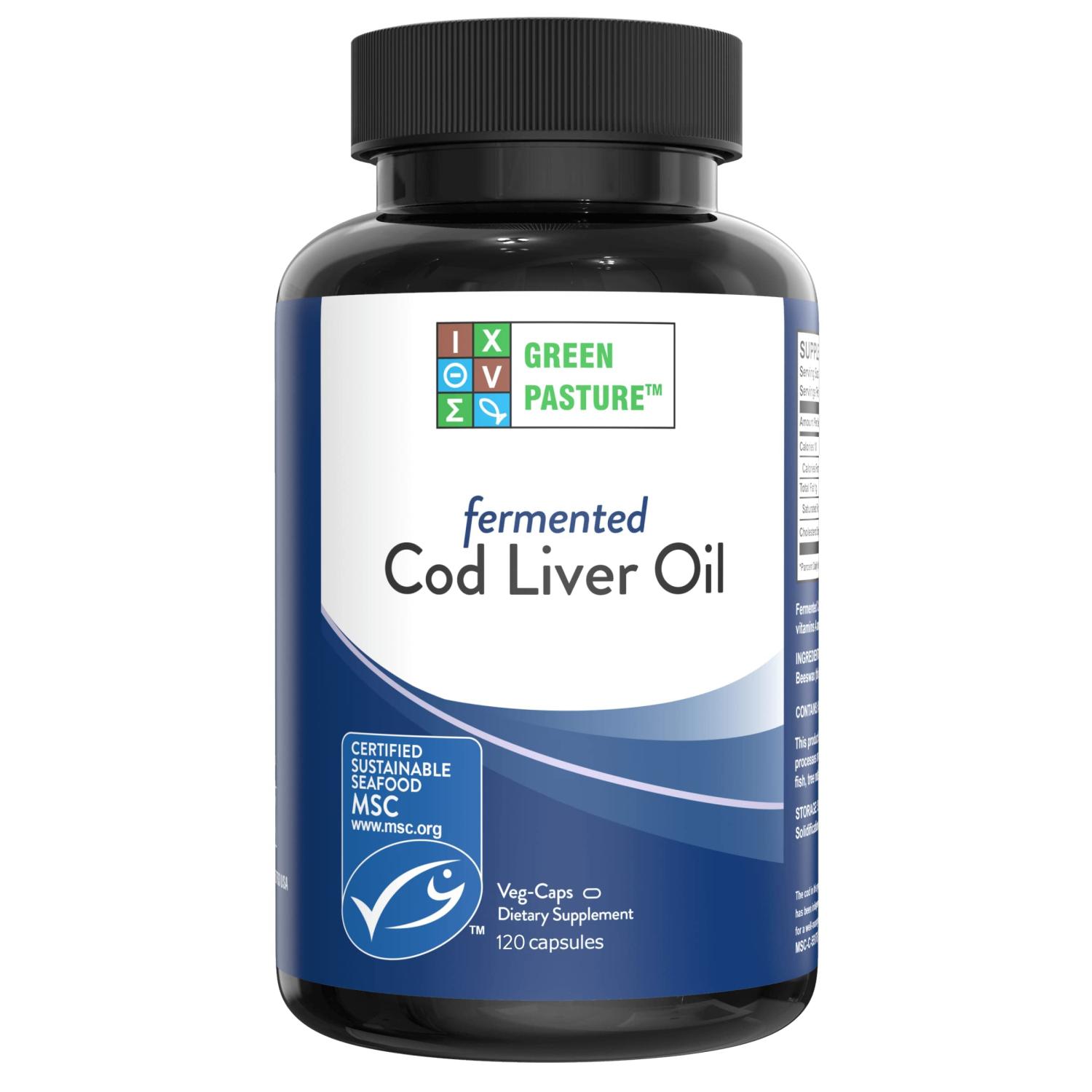 BLUE ICE Fermented Cod Liver Oil NonGelatin 120 Capsules