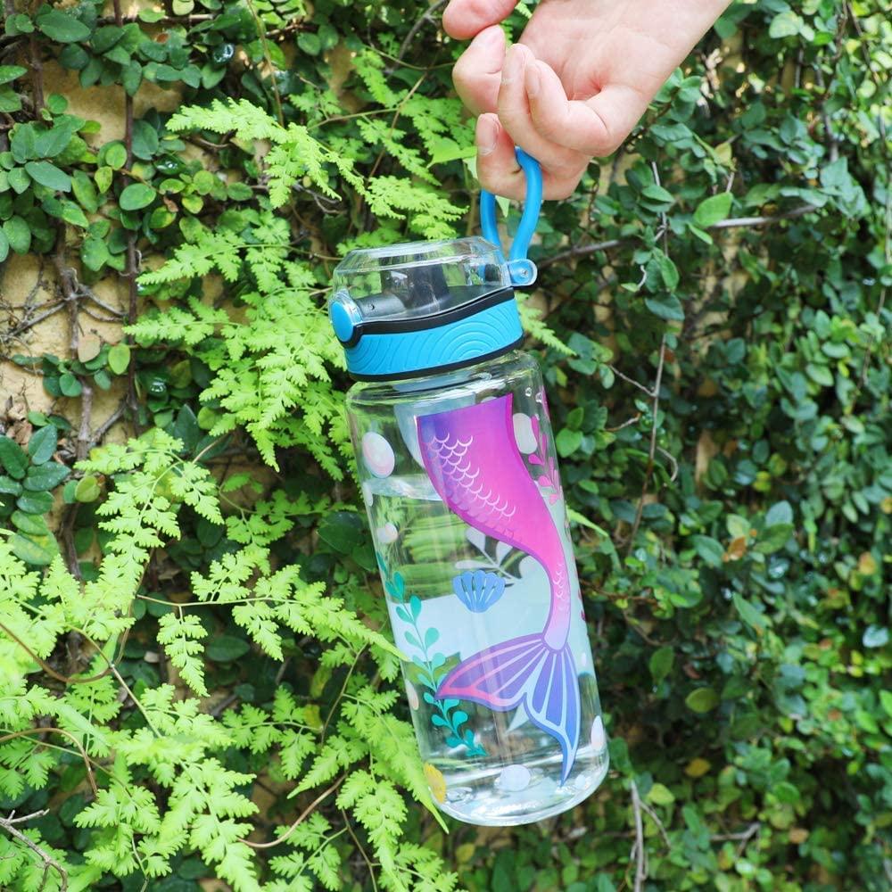 Cute Water Bottle with Straw for Girls Women, BPA Free Tritan &Leak Proof & Carry Handle & Pretty Design, 32oz/950ml (Foil Unicorn)