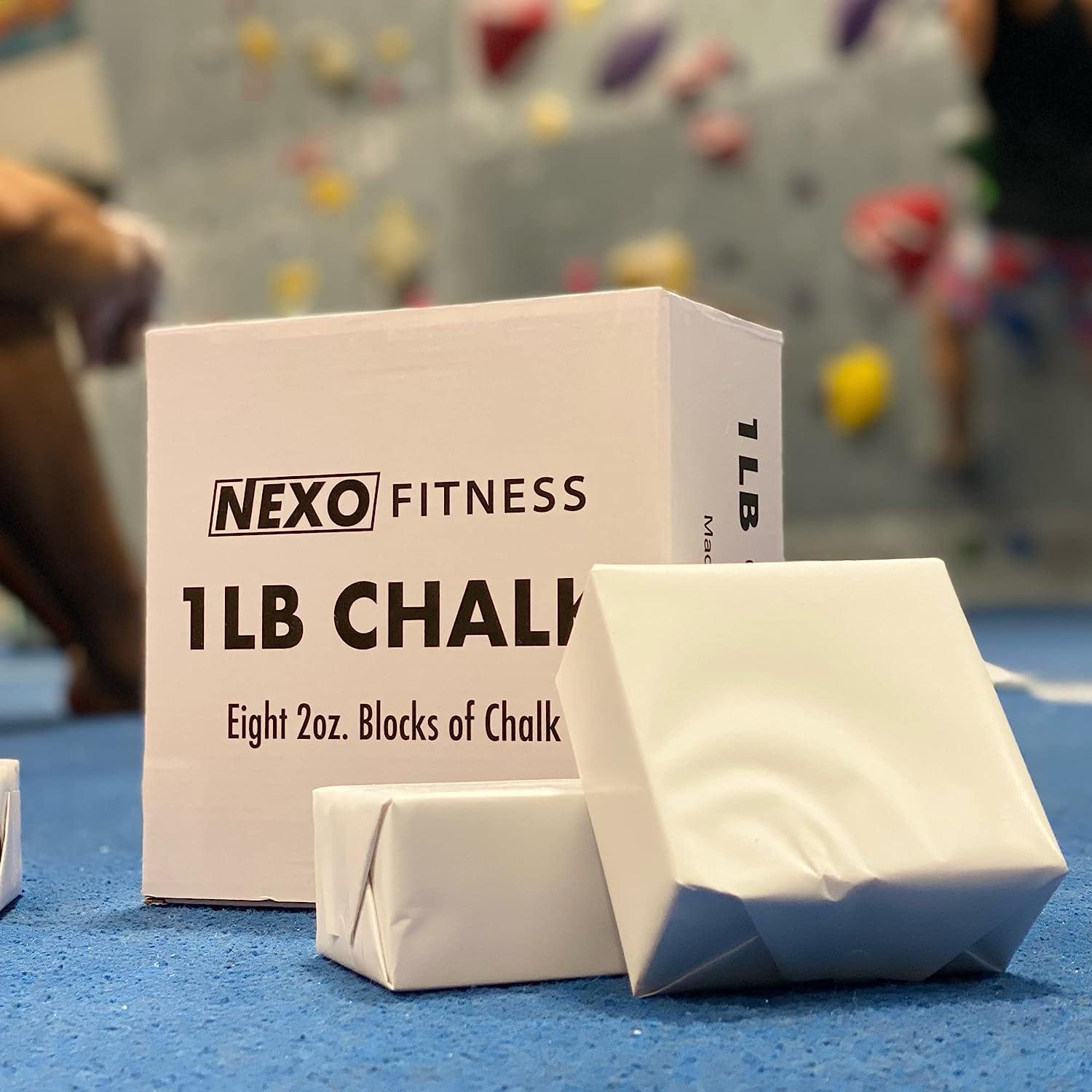 Nexo Premium Gym Chalk - 1LB (Eight 2oz Blocks) Crushable Chalk for Weight  Lifting Cross Training or Climbing 
