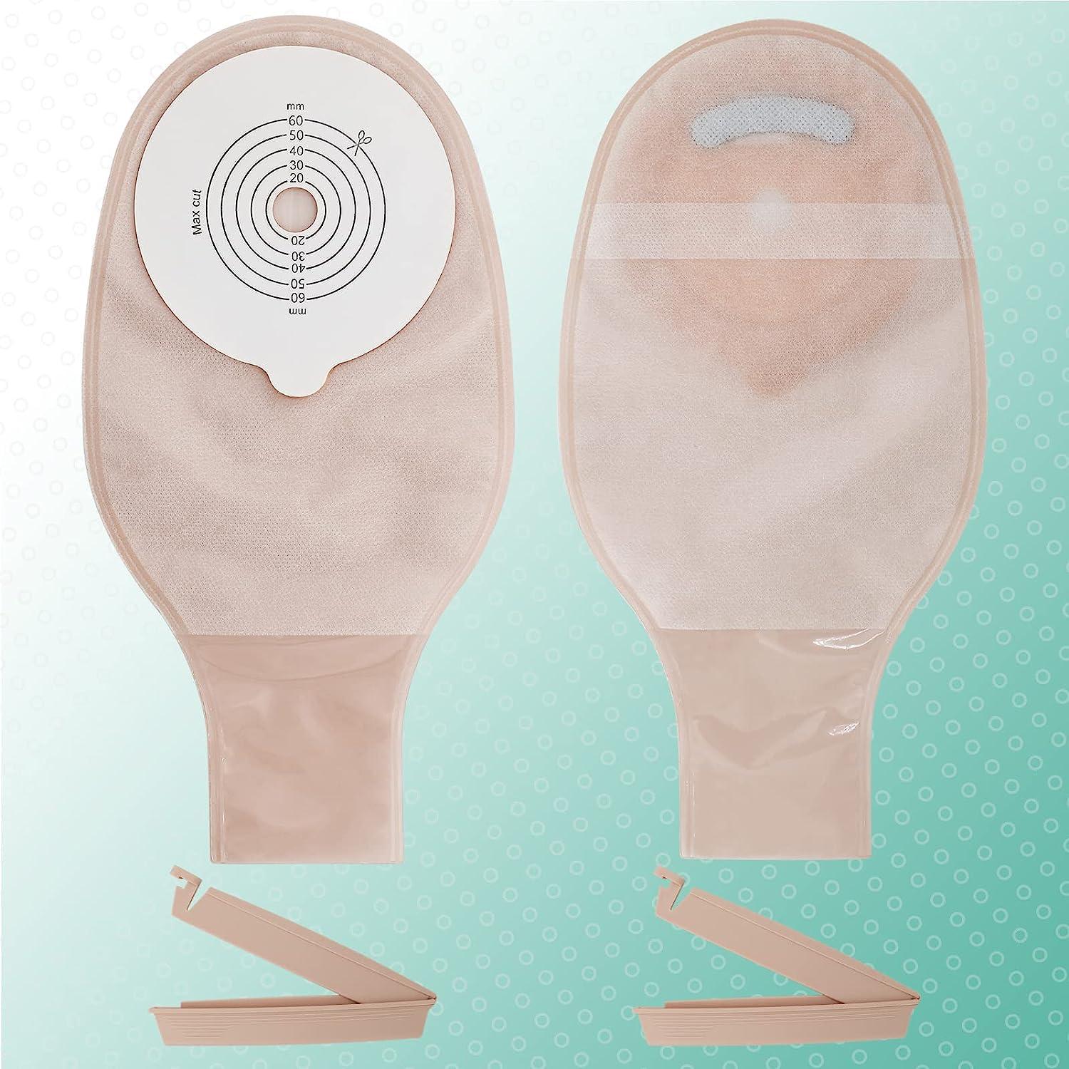 SUCONBE 25pcs Ostomy Bag with Clamp Closure, colostomy Supplies, One