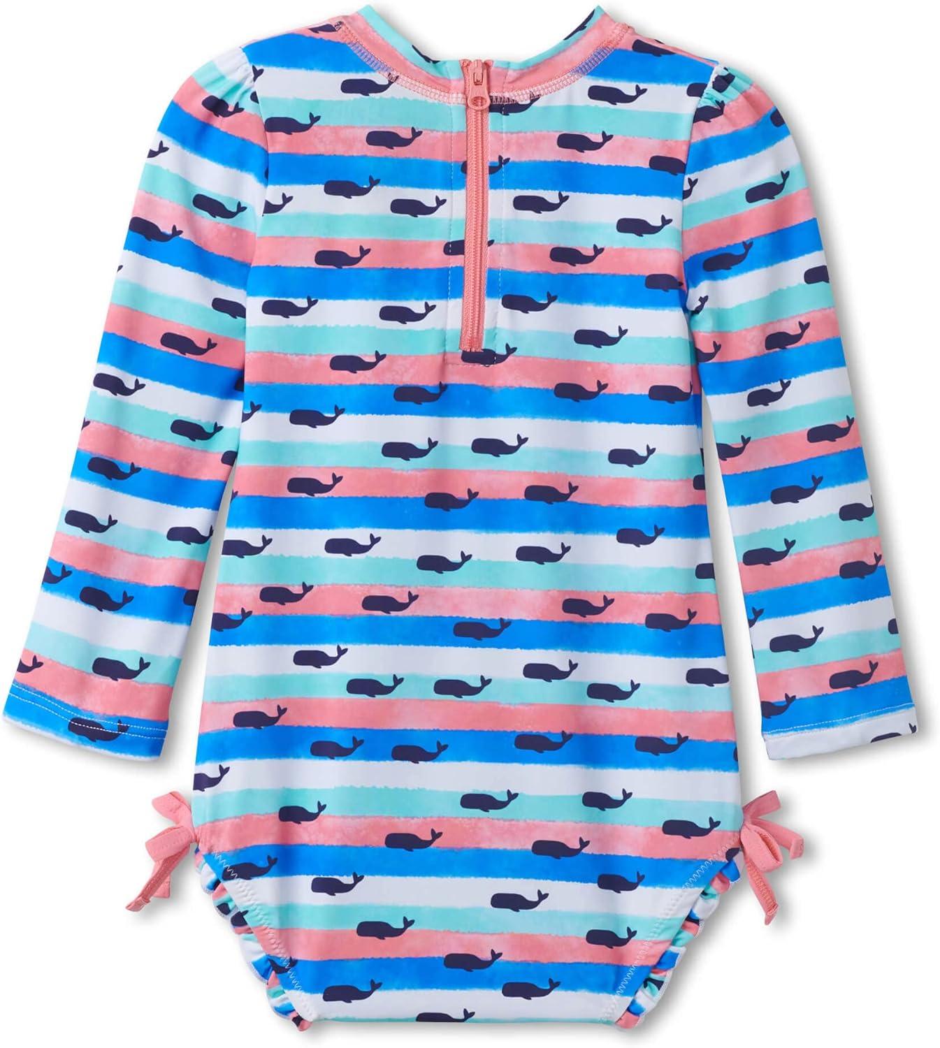 Hatley Baby Girls Rash Guard Set Nautical Whales 69 Months