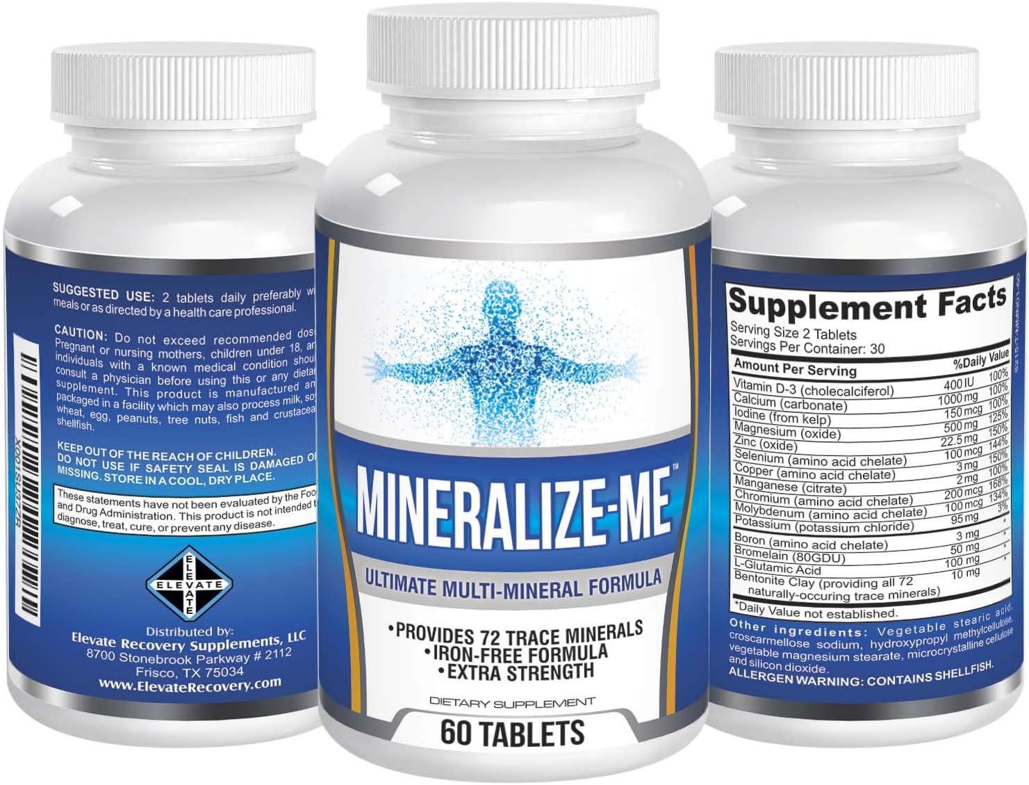 MINERALIZEME Multimineral Supplement (Iron Free) with 72 Trace