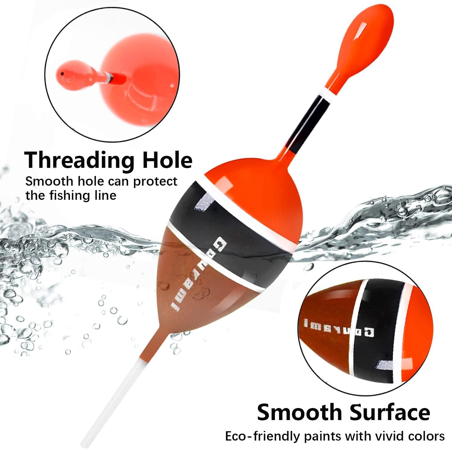 Gourami Slip Bobbers Floats Kit Balsa Wood Fishing Bobbers for Crappie Bass Trout Black and