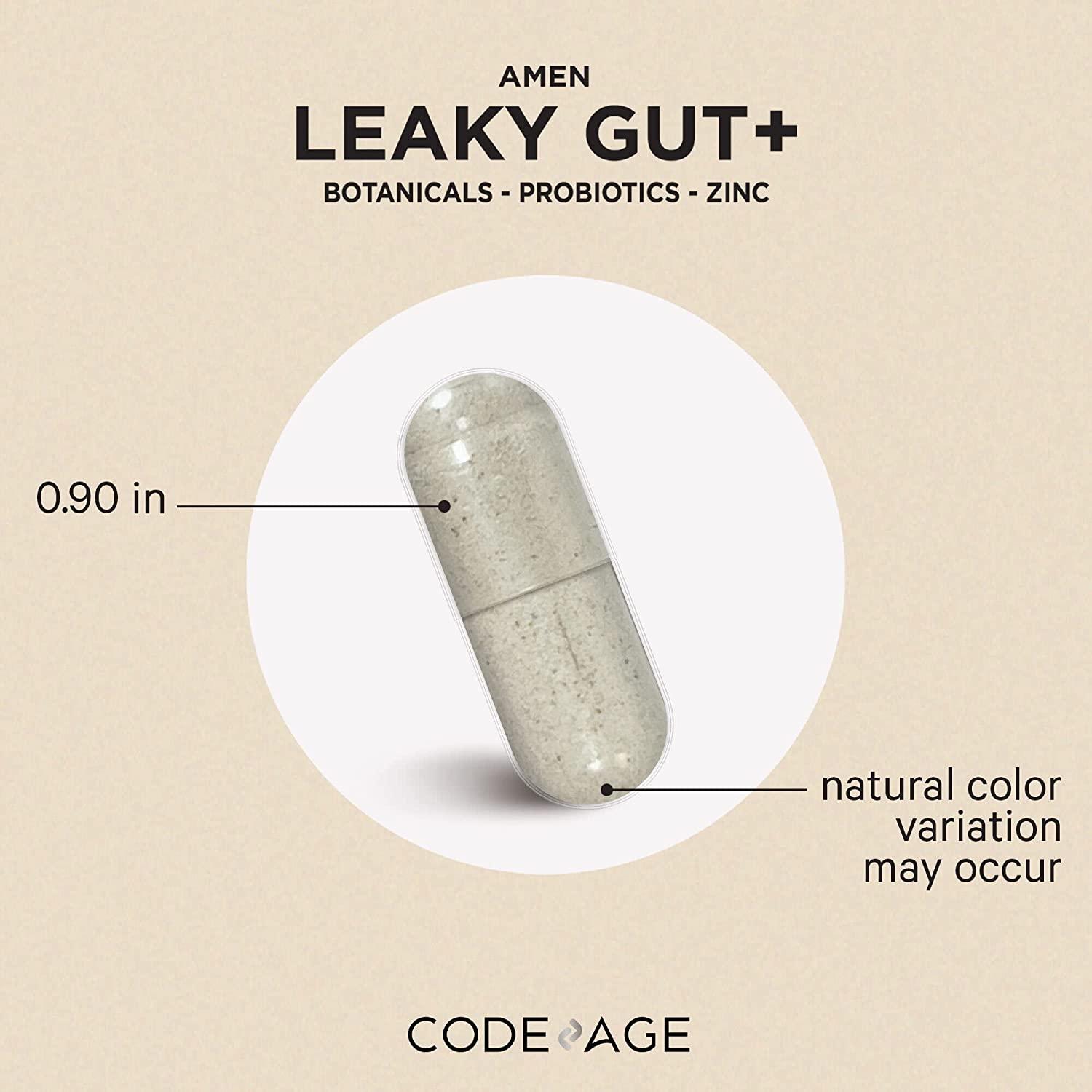 Amen Leaky Gut Supplements Advanced Formula with Bioavailable L Glutamine, Zinc, Turmeric