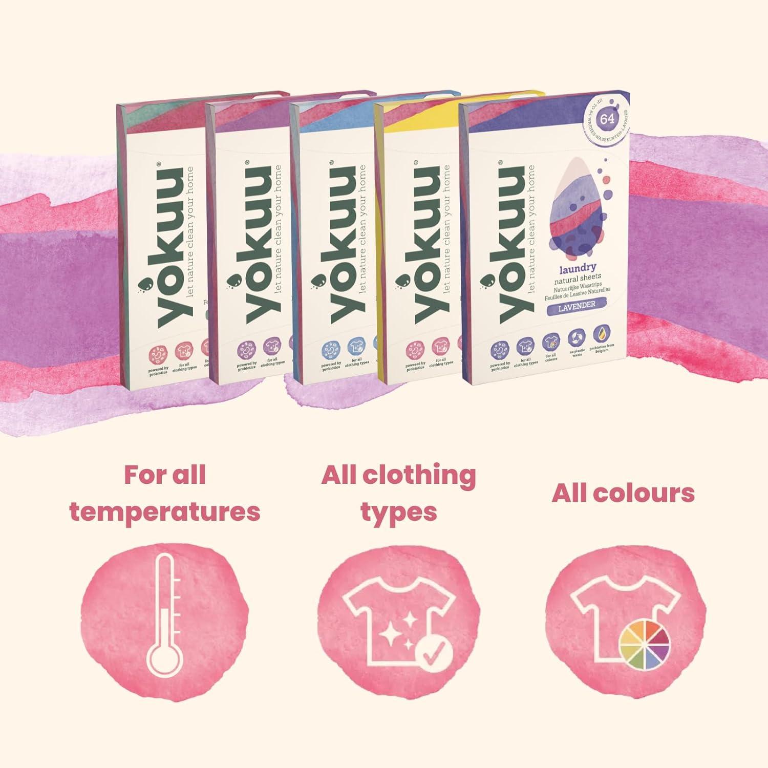 YOKUU Probiotic Laundry Sheets 64 loads Cherry Blossom Scented