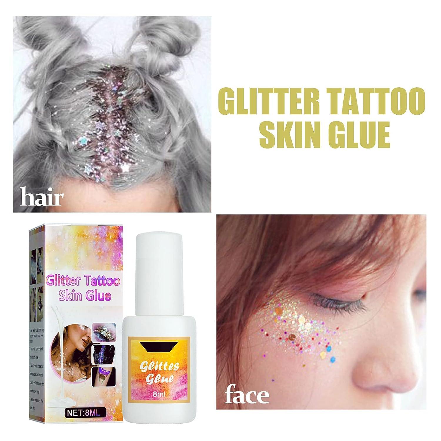 3 PCS Skin Glue for Glitter Tattoos 8ml Glitter Glue Brush Bottle  Water-Soluble Glitter Tattoo Glue Ideal for Halloween Carnival Theme  Parties Costume Events & Make-up Artists