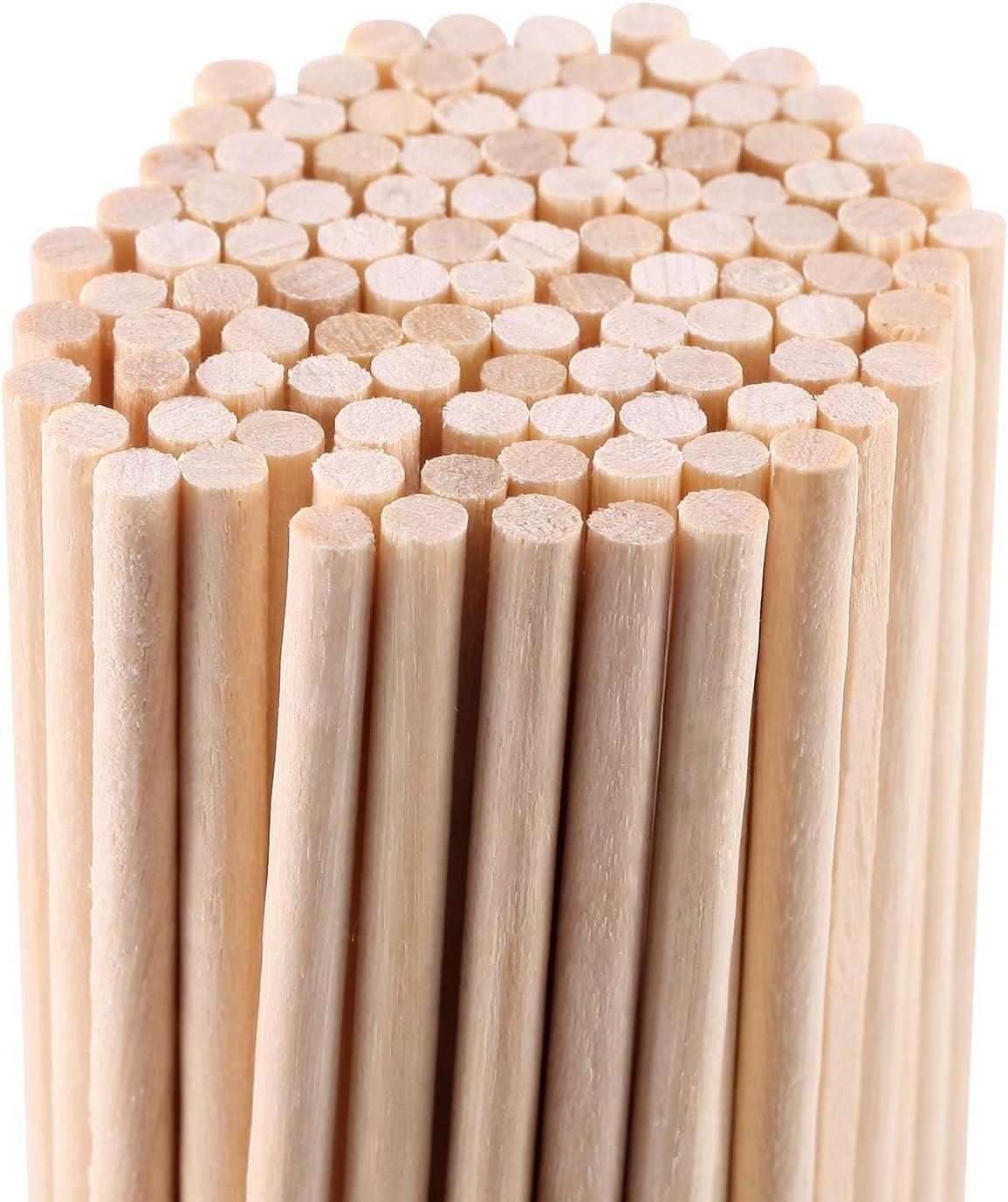 Senkary Wooden Dowel Rods 1/8 x 6 Inch Unfinished Natural Wood Craft Dowel  Rods 100 Pieces 1/8 x 6 Inches