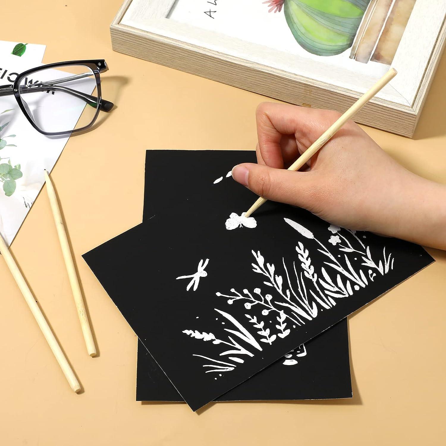 Scratch off Paper, 50 Pieces Scratch Paper Art Set for Kids Adults