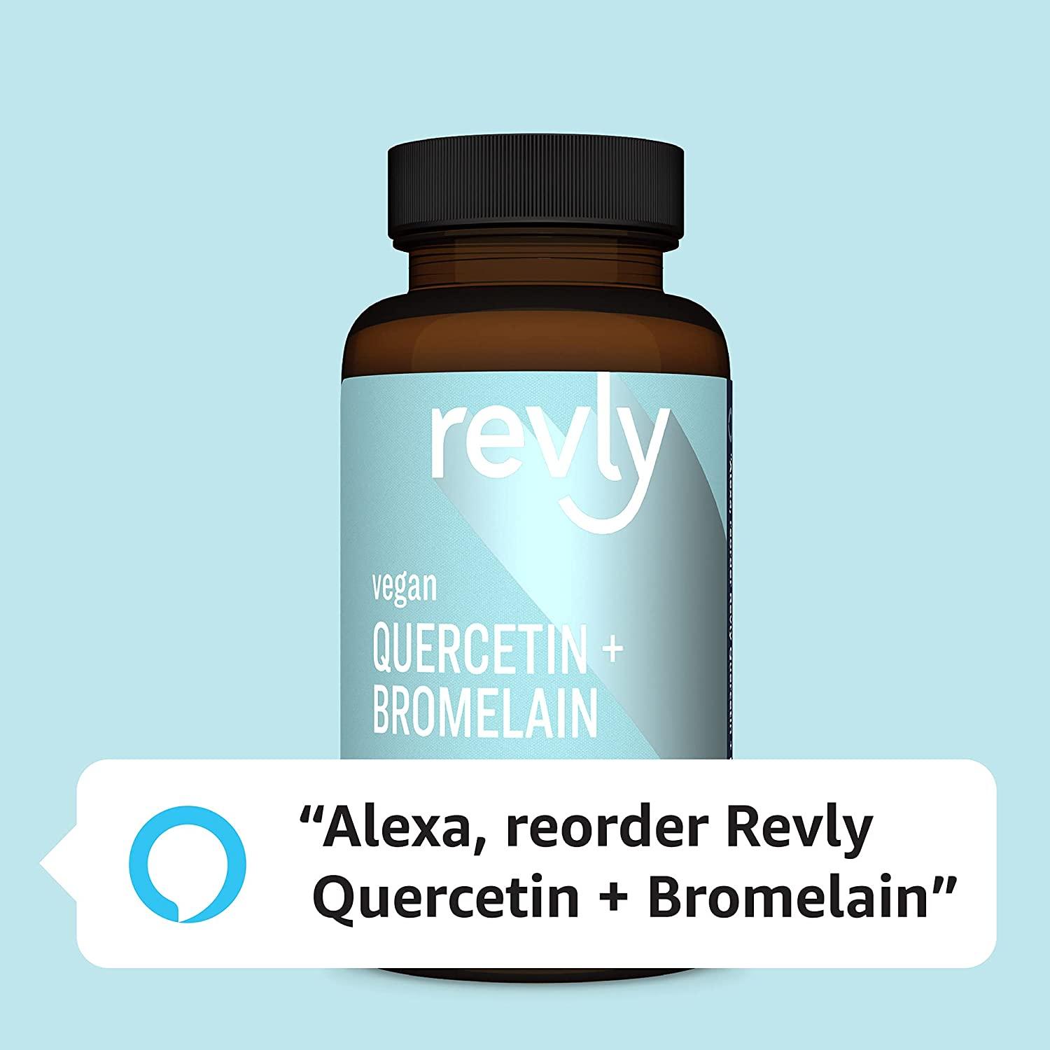Amazon Brand Revly Quercetin + Bromelain, 500 mg Quercetin with 150