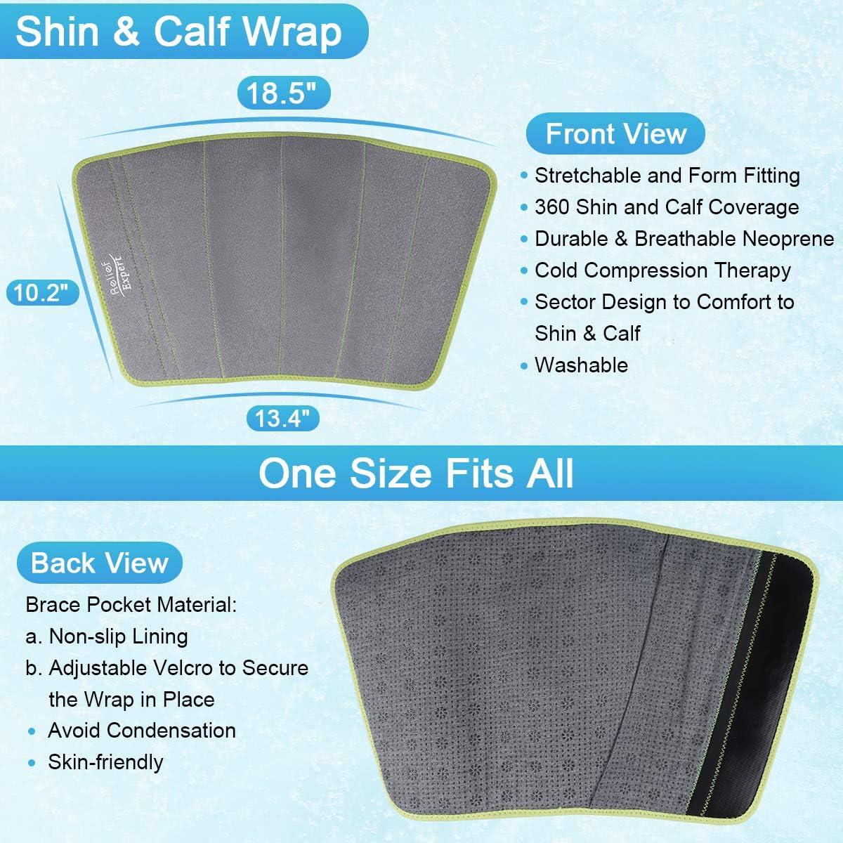 Relief Expert Shin Splint Ice Pack for Leg Support Pain Relief with Ice