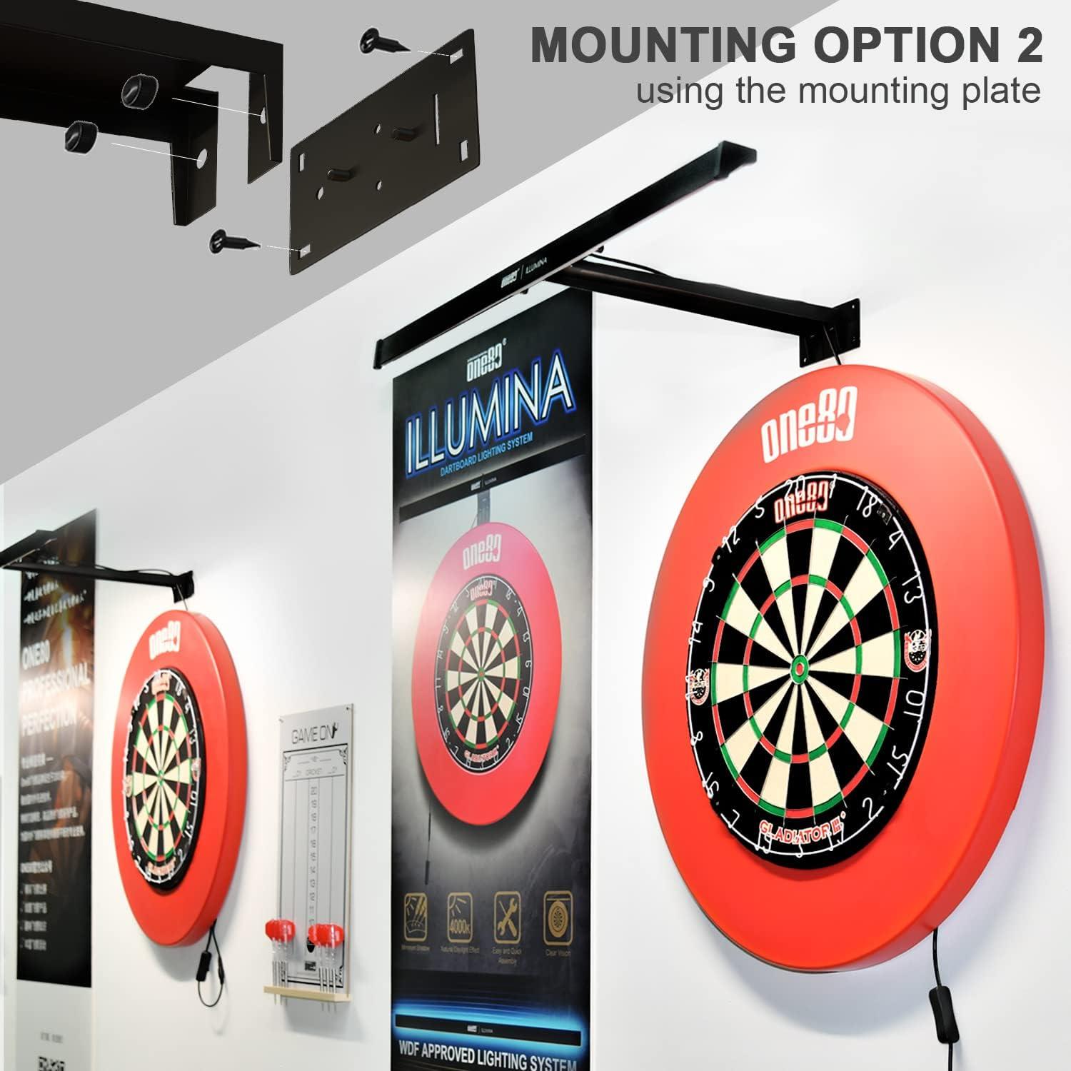 ONE80 ILLUMINA Dartboard Lighting System Clear Vision Design