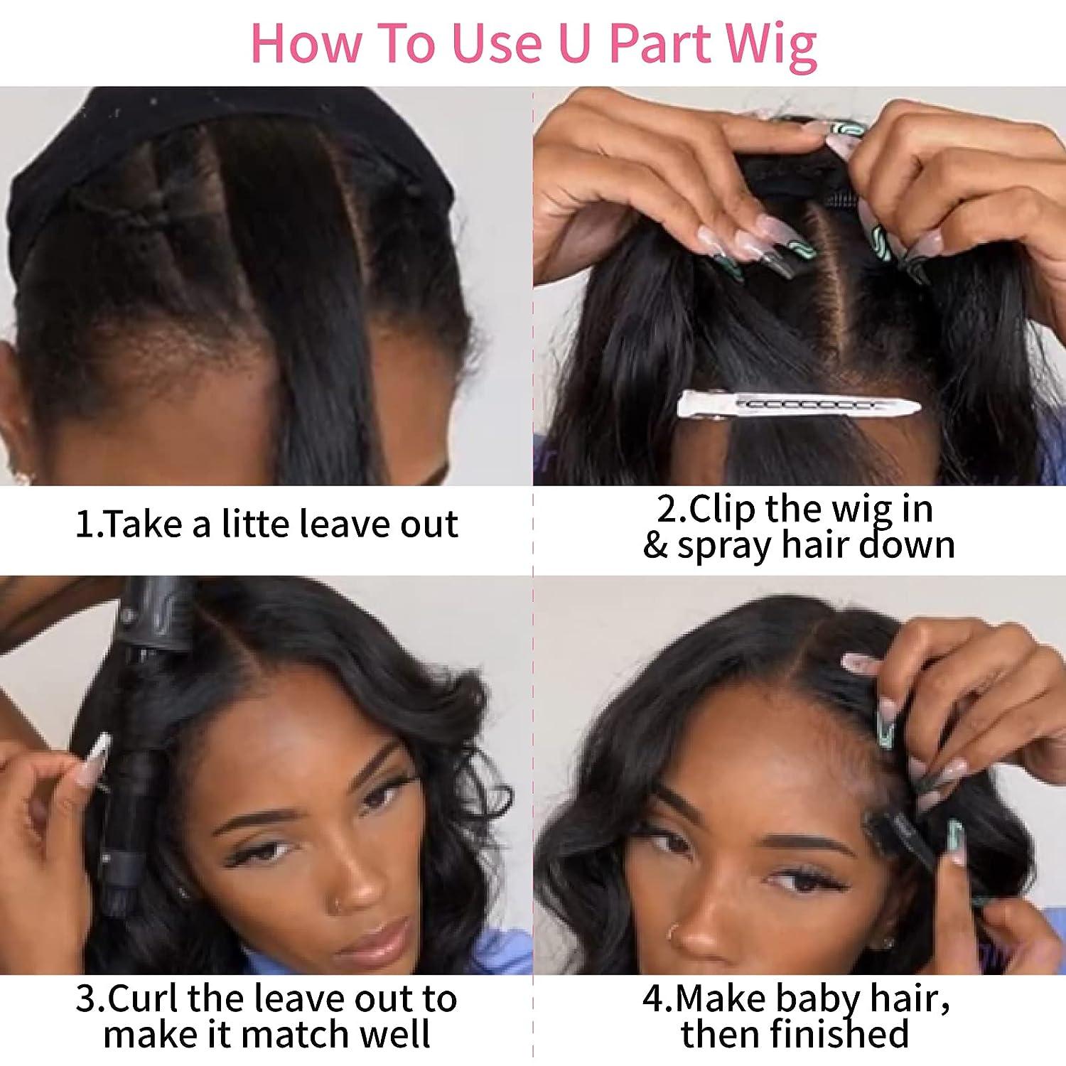 msVenus Brazilian Remy U Part Human Hair Wig 22 Inch Body Wave 150