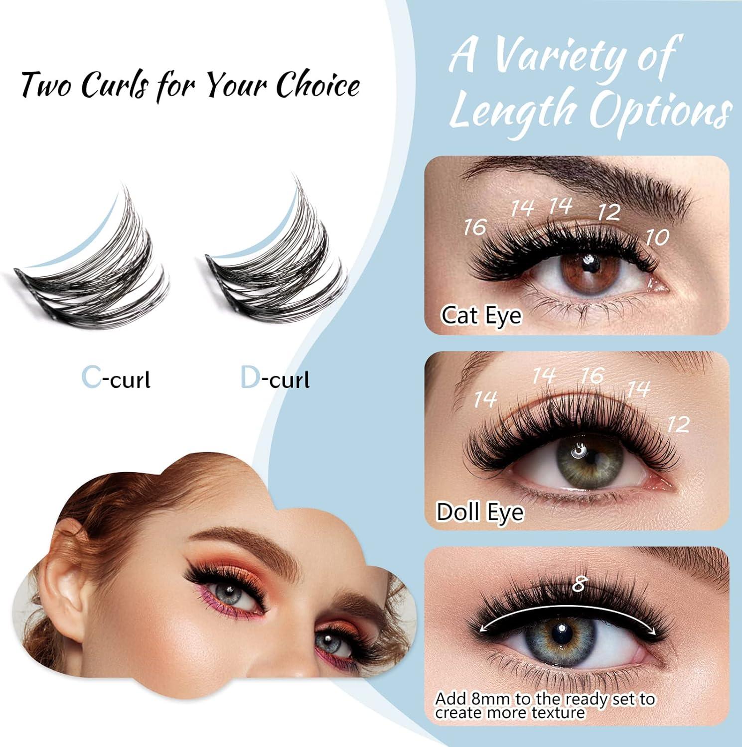 Lash Clusters 84 Pcs Cluster Lashes Eyelash Clusters DIY Cluster
