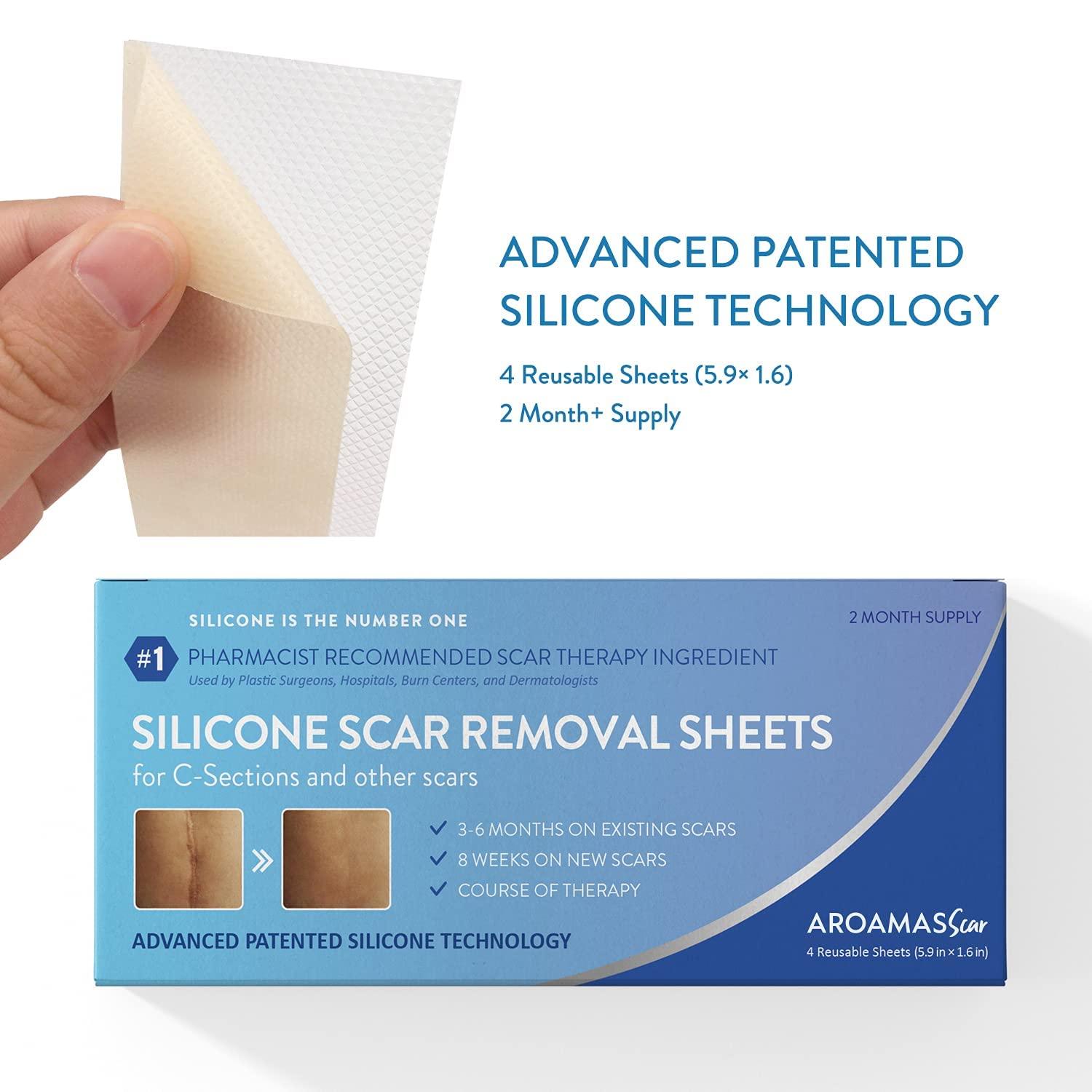 Aroamas Silicone Scar Removal Sheets 4 pcs White Professional, Drug