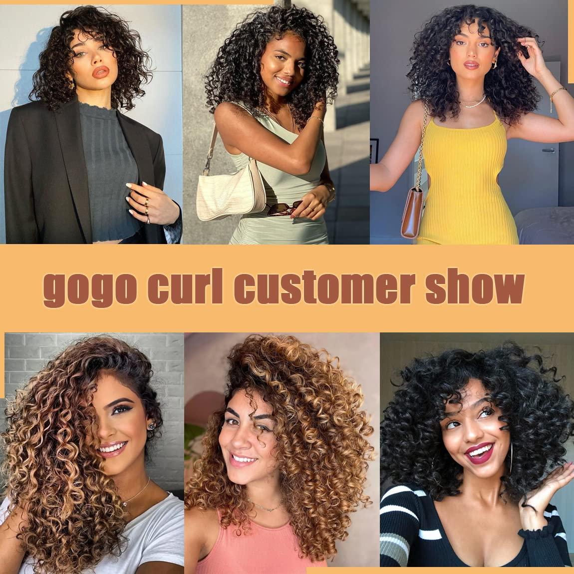 Crochet Hair 12 Inch 8 Packs Gogo Curl Curly Crochet Hair Beach Curl Crochet  Hair Extensions Ocean Wave Crochet Hair For Black Women(12 inch 8 packs 1B)  12 Inch (Pack of 8) 1B