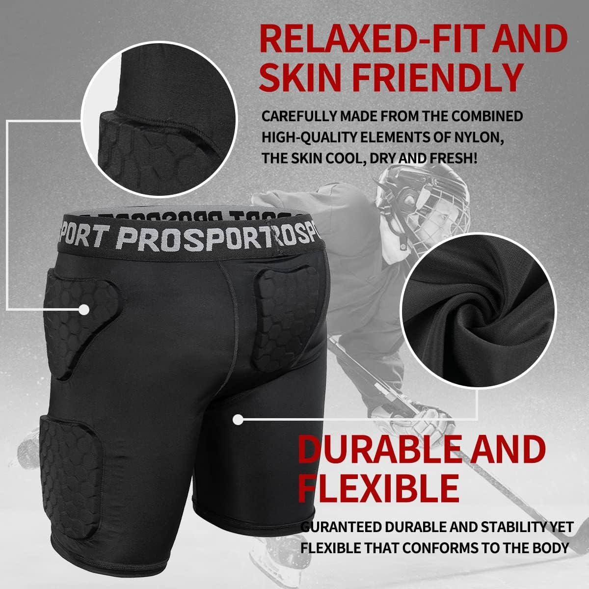 Padded Compression Shorts Vest Knee Pads Protector Football