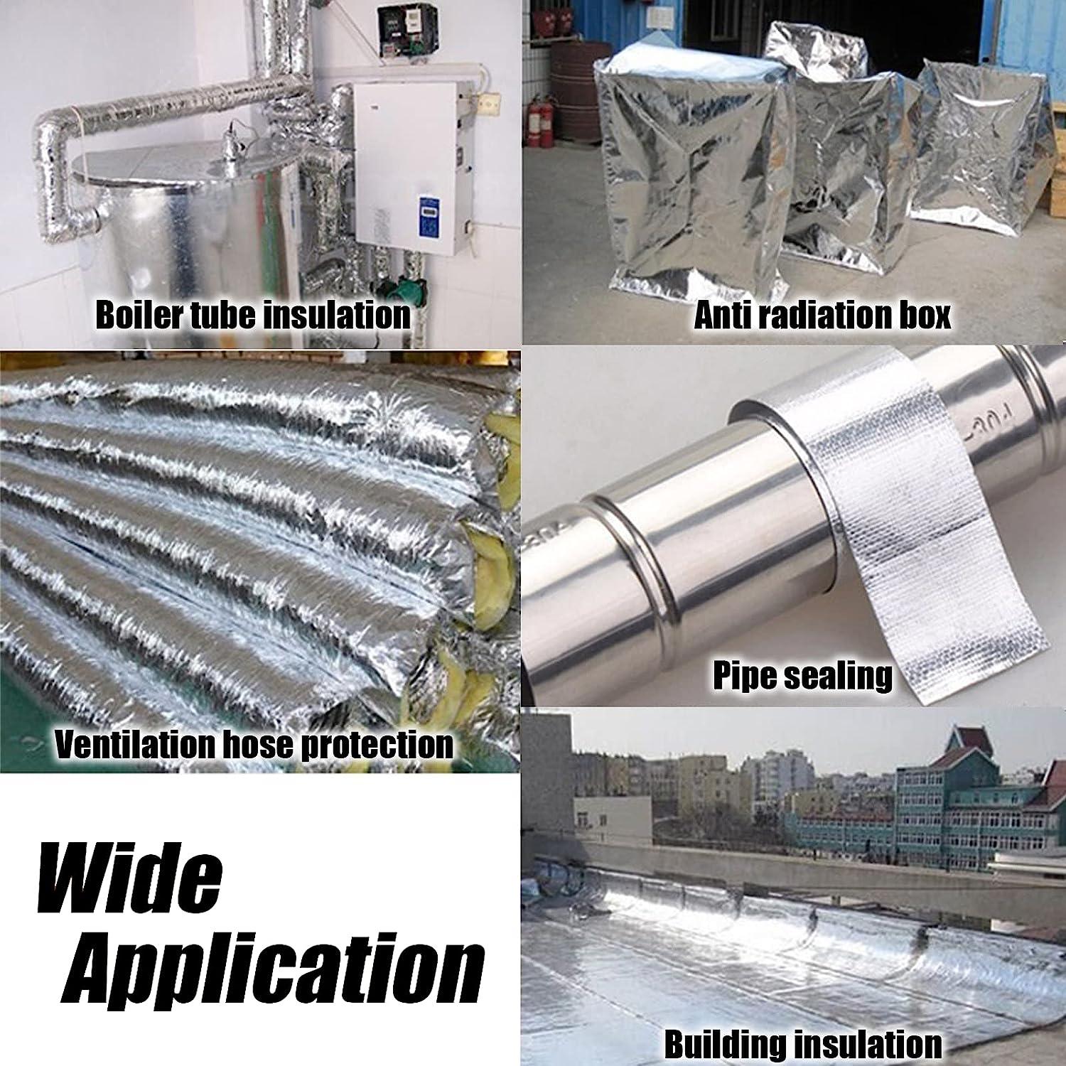 1PCS Premium Glass Fiber Cloth Aluminum Tape, Silver Fiberglass Foil