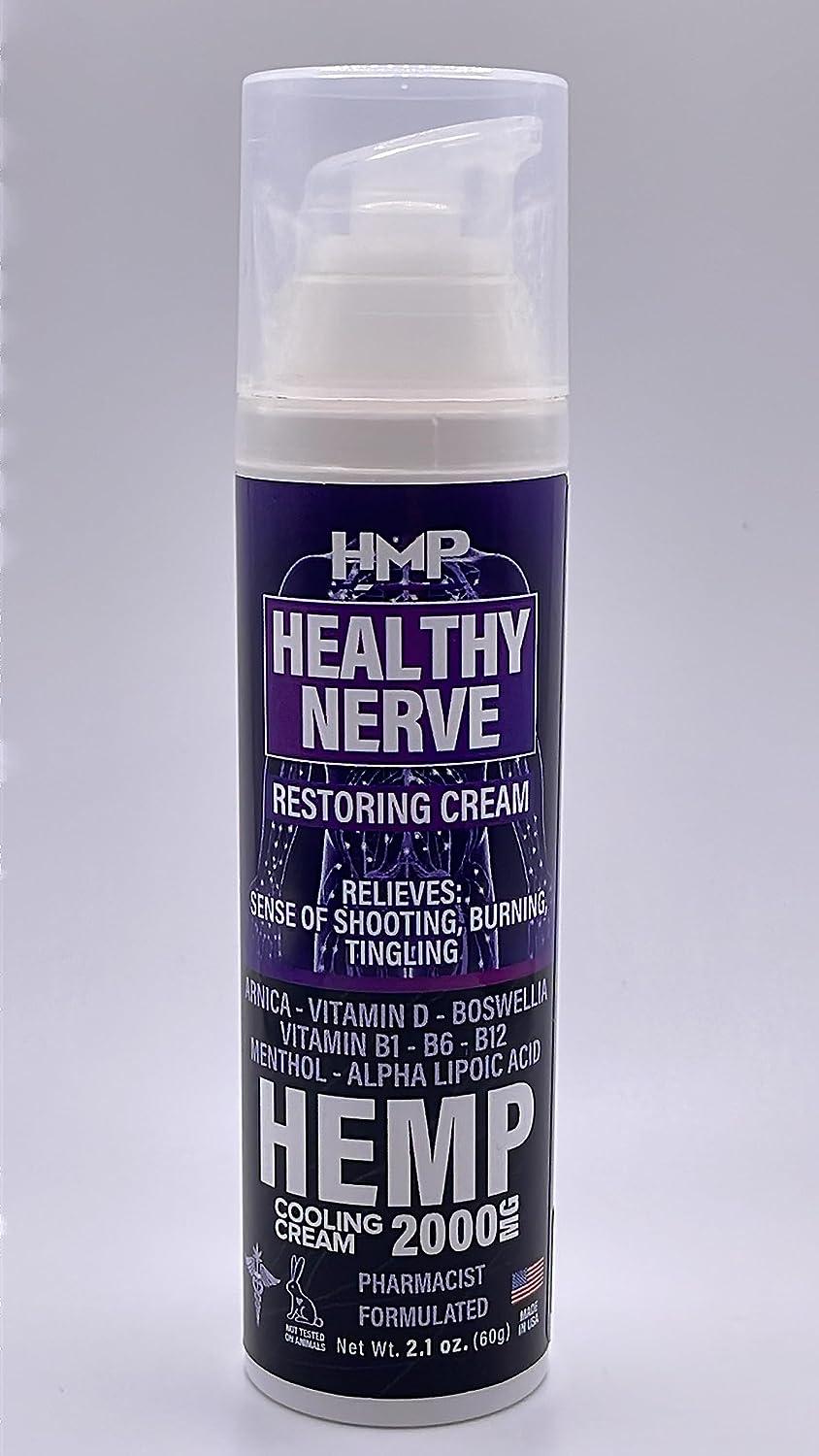 HMP BRANDS Neuropathy Cream Nerve Pain Support Hemp Cream 2000mg
