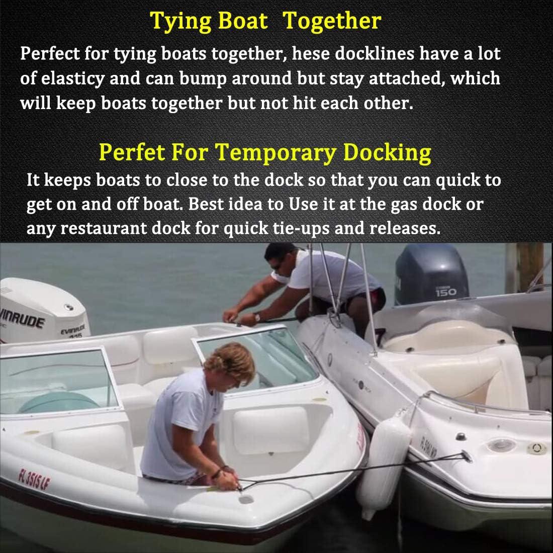 Boaton Boat Bungee Dock Lines Ideal for Quick & Easy Boat Tying and Rafting Adjustable