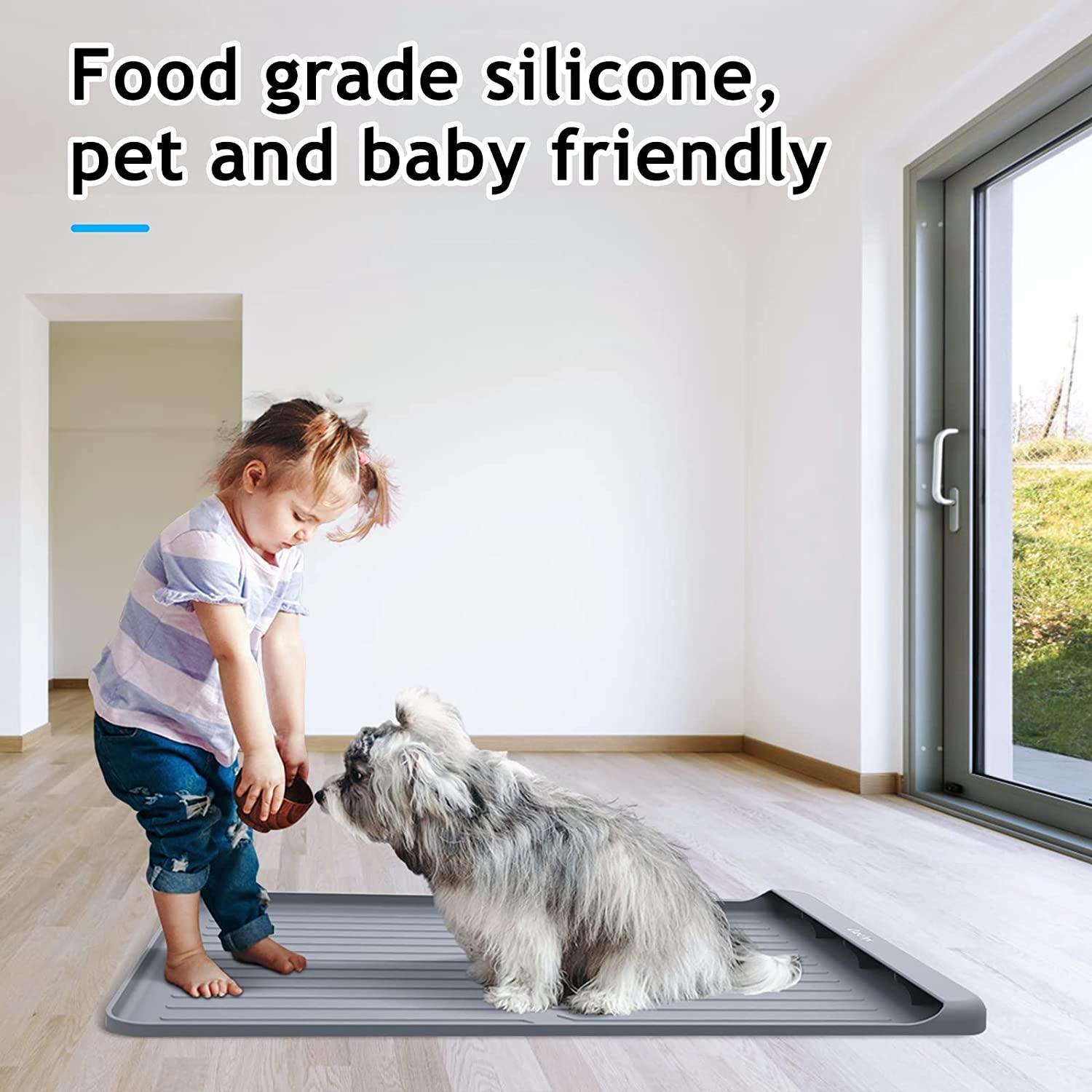 Dog Feeding Mats for Food and Water - 36 x 24 Extra Large - Silicone Non  Slip