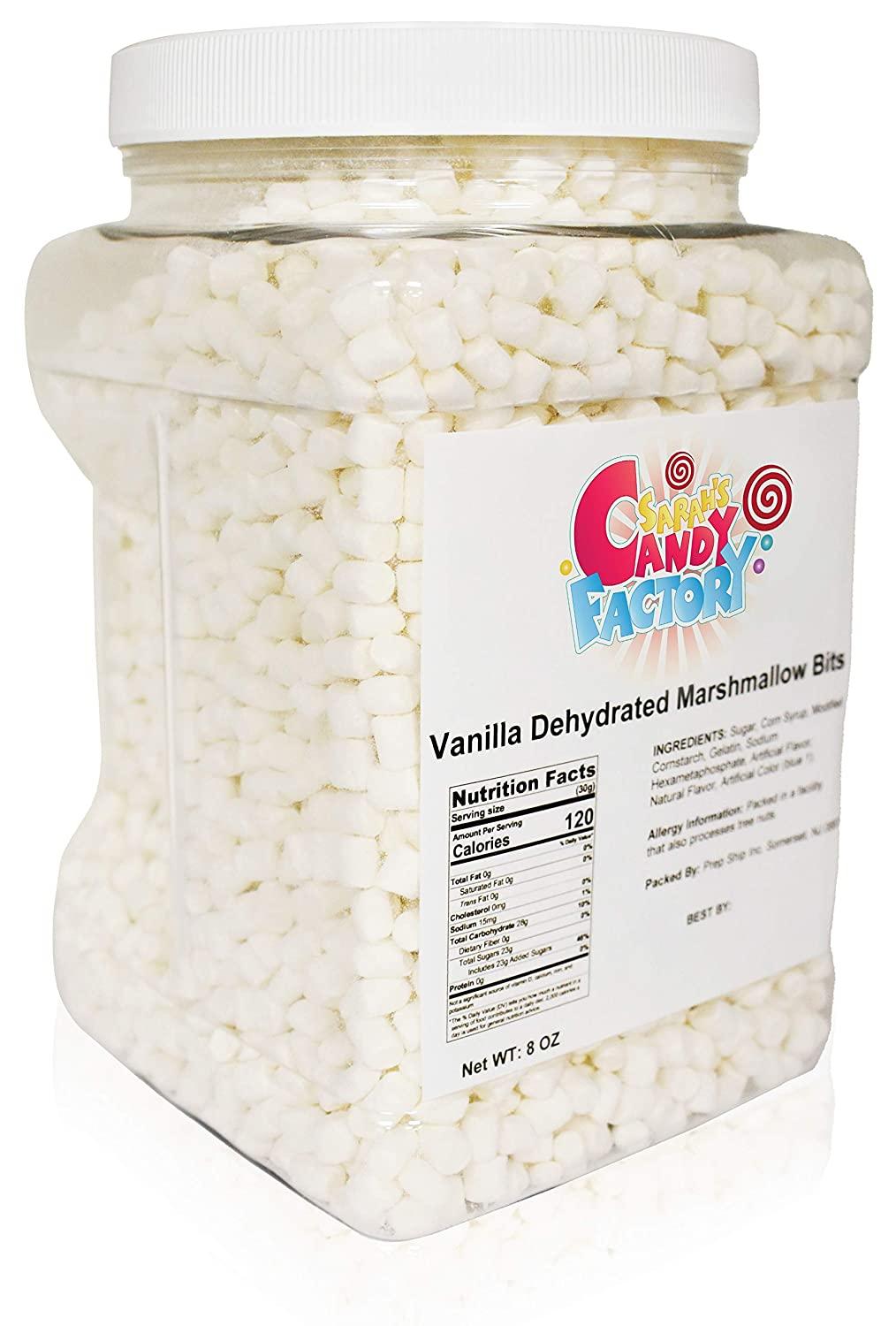 Sarah's Candy Factory Vanilla Mini Dehydrated Marshmallow Bits in Jar, 8 Oz