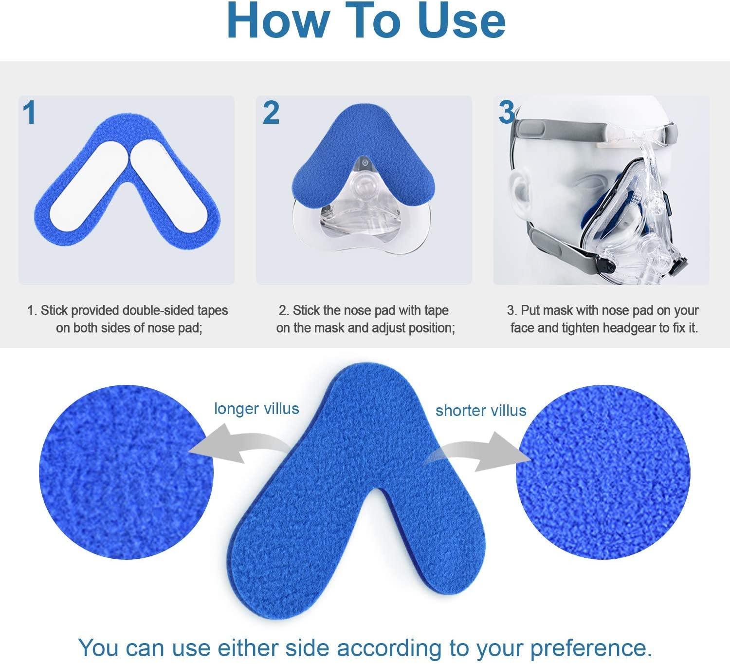 12 Pack CPAP Nose Pads Soft Fleece Cushion for Comfortable Fit