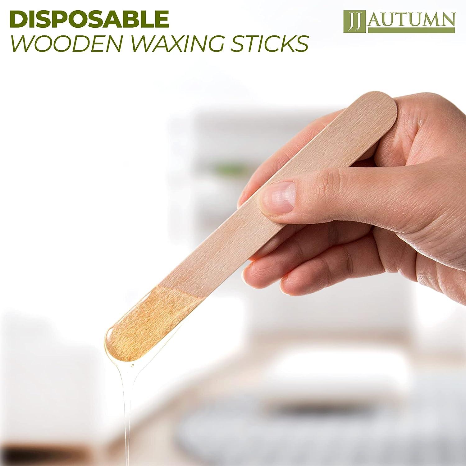 JJ Autumn Wooden Wax Sticks for Hair Removal, 100 Pcs Large Wood Popsicle  Sticks for Waxing and Ice Cream
