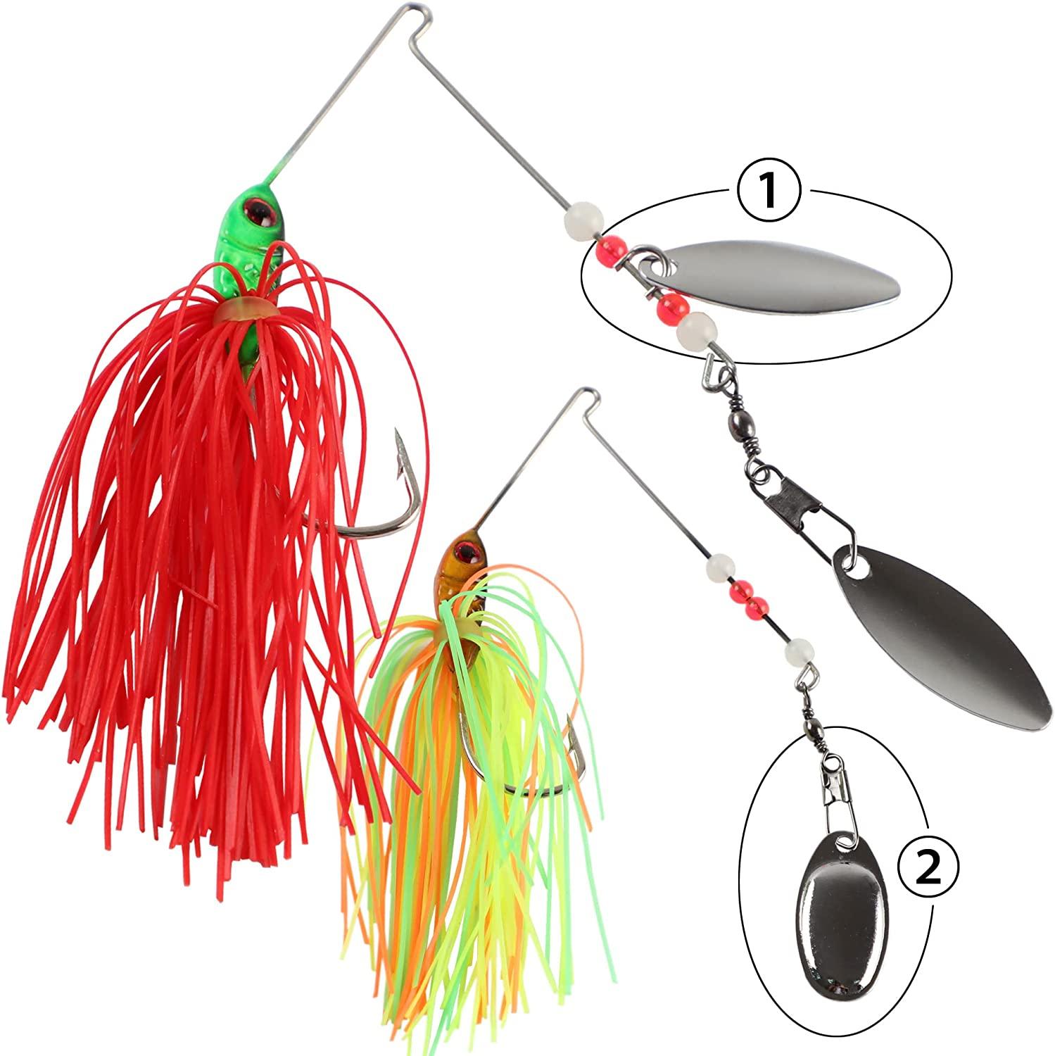 Bass Spinner Baits,6 Pcs Fishing Lures Spinner Baits,Spinner Baits