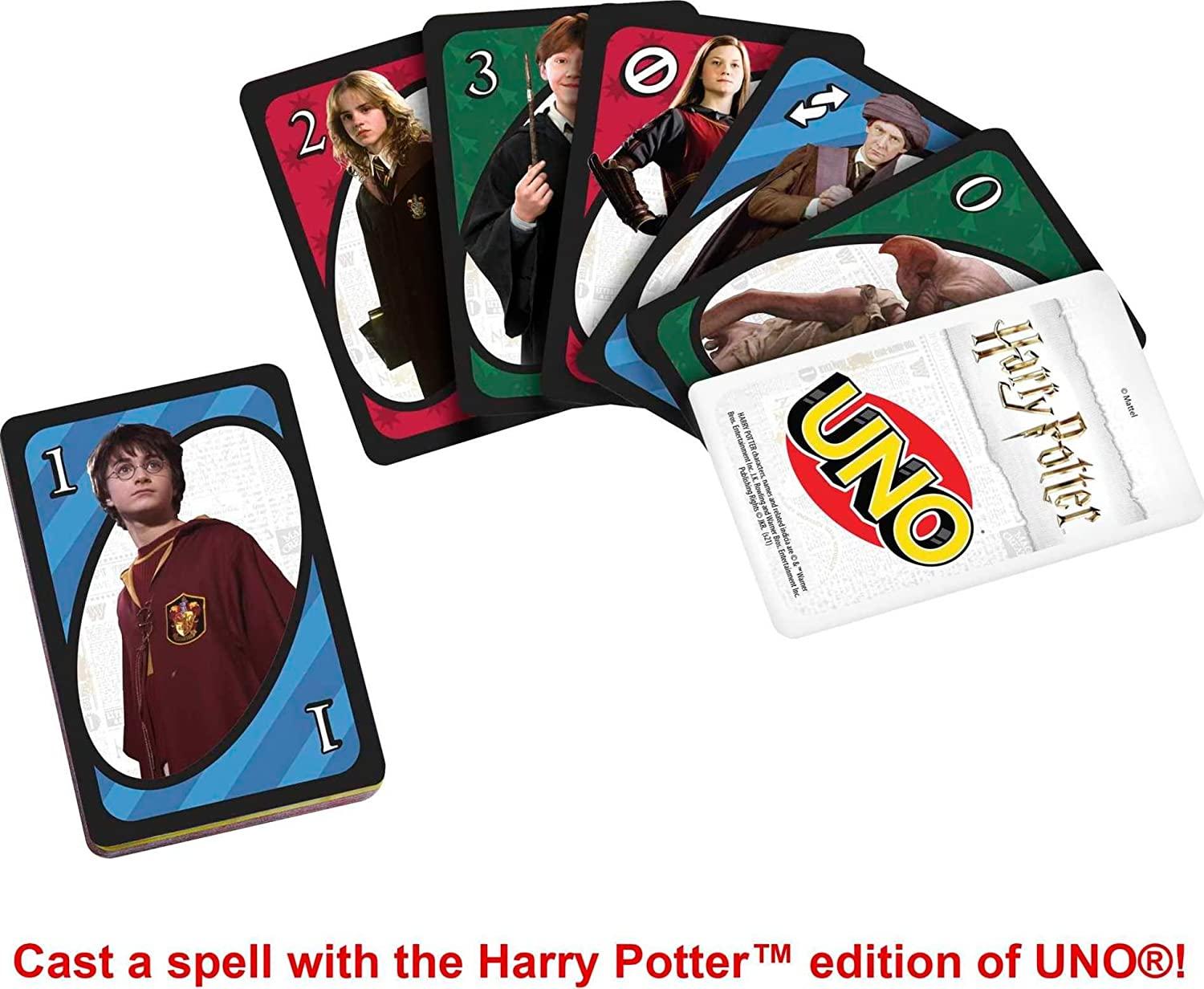 Mattel Games UNO Harry Potter Card Game Movie-Themed Collectors Deck of 112  Cards with Hogwarts Character Images, Gift for Fans Ages 7 Years Old & Up