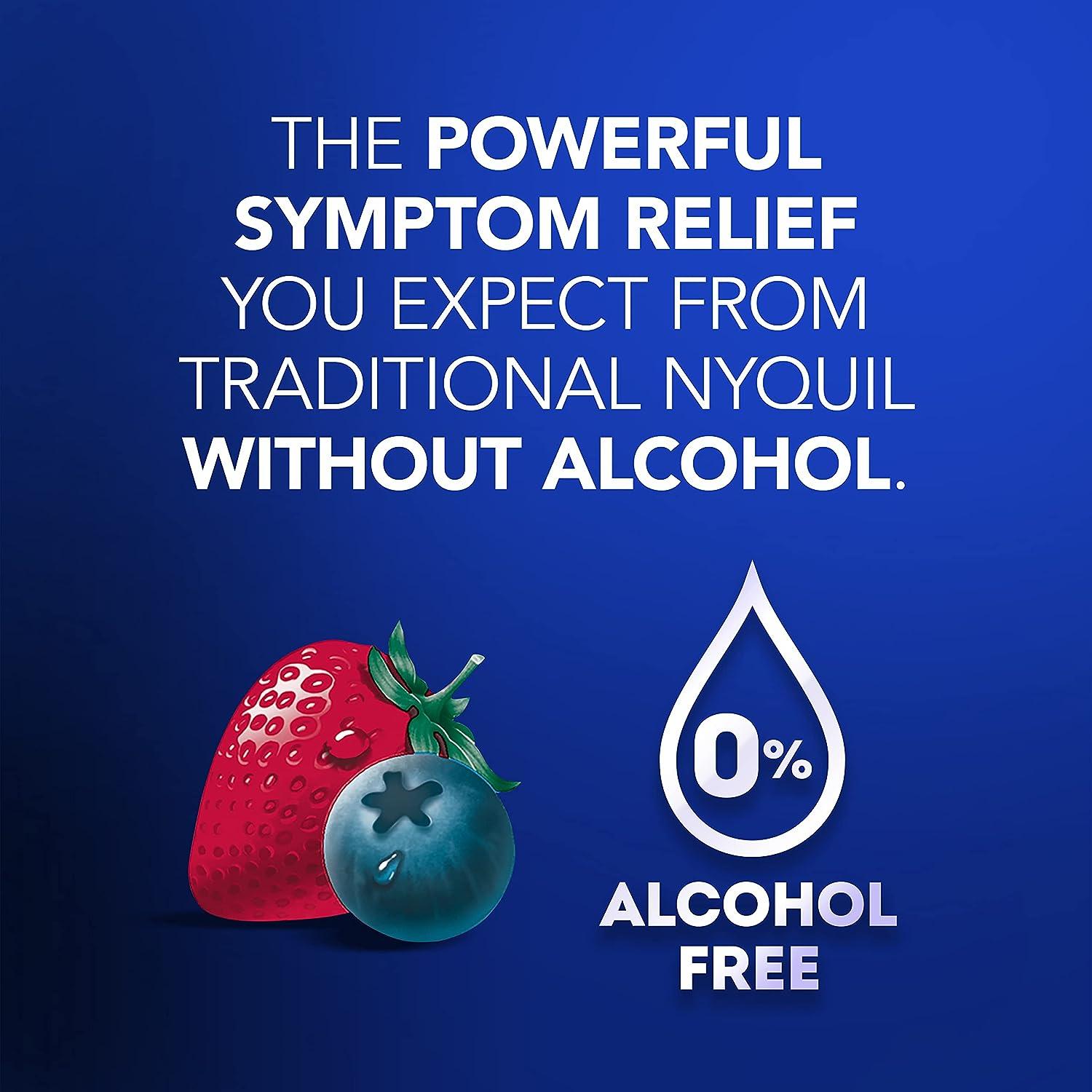 Vicks NyQuil ALCOHOL FREE Cold & Flu Relief Liquid Medicine Powerful