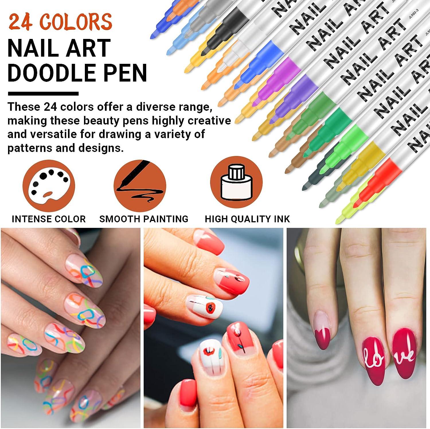 16 Colors Nail Art Pen for 3D Nail Art DIY Decoration Nail Polish Pen Set  3D Design Nail Beauty Tools Paint Pens | Wish