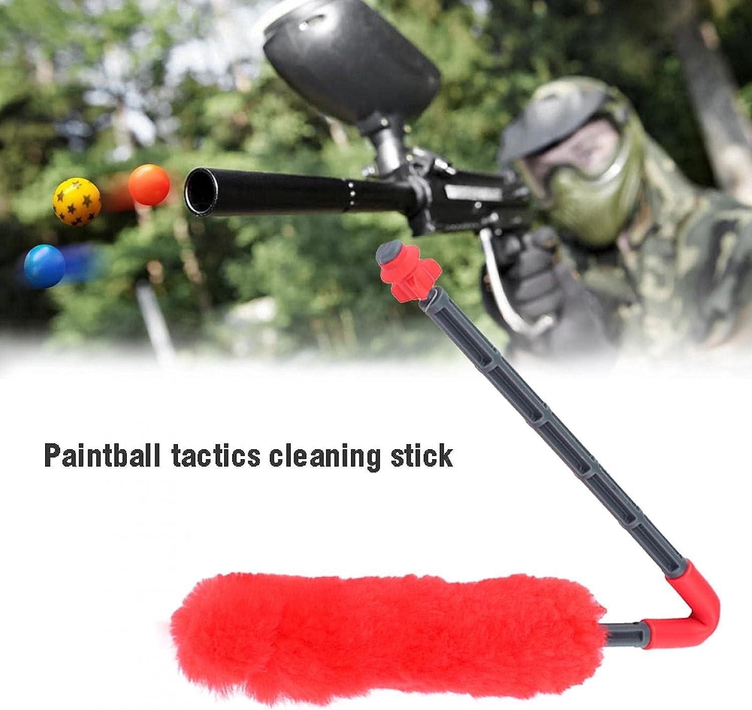minifinker Paintball Squeegee, Absorbent Swab Paintball Stick Absorb Residual Paint for Clean Barrel for Shooting Game Red