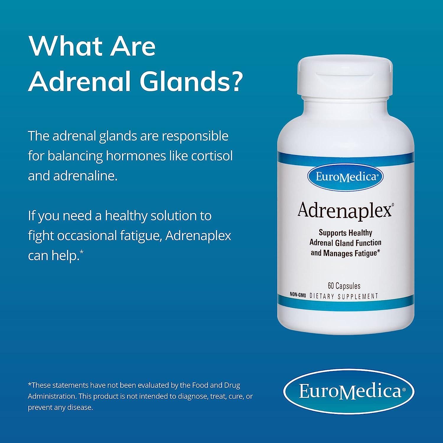 EuroMedica Adrenaplex 60 Capsules Adrenal Gland Function Supplement