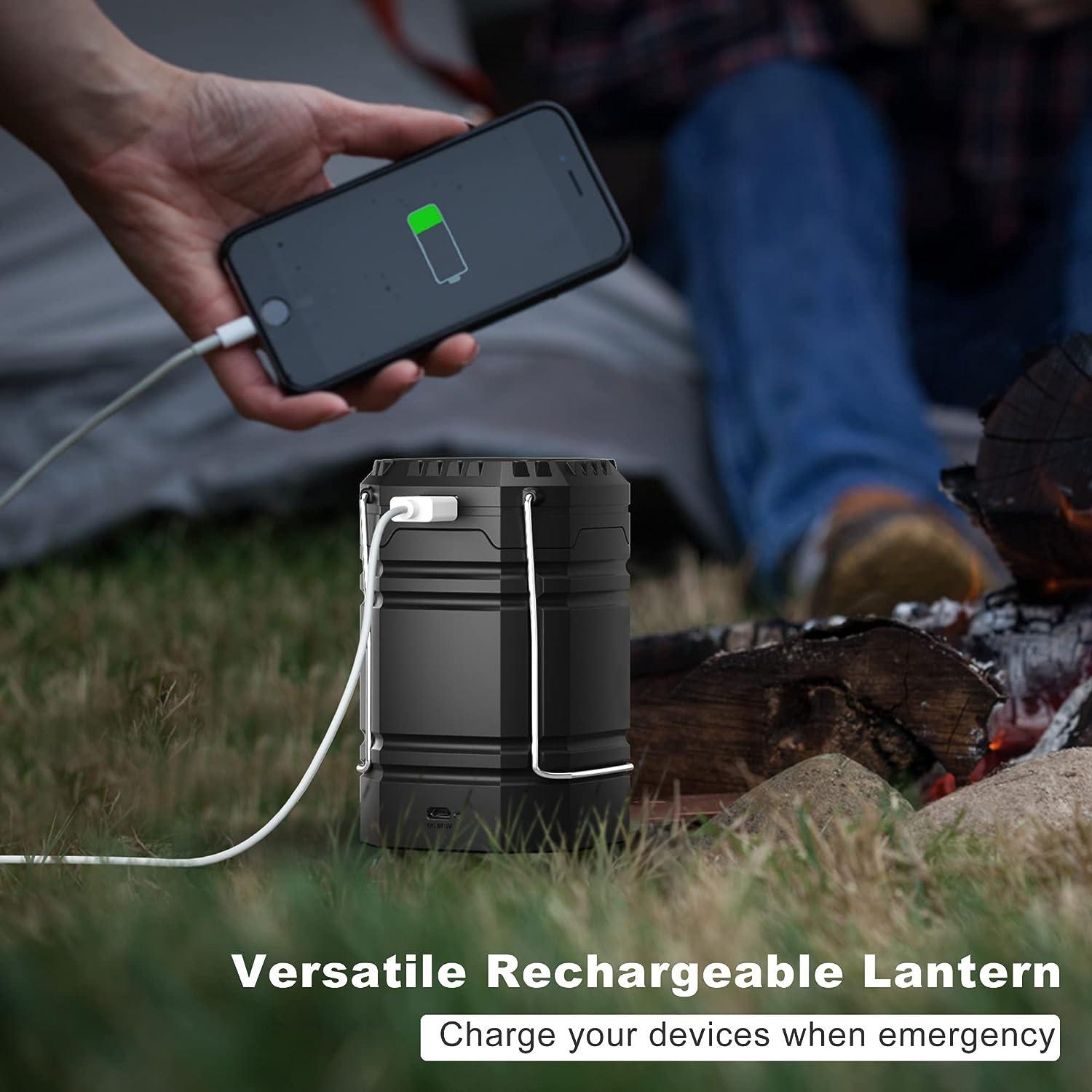 Solar Hand Crank Camping Lantern Flashlight, 3000 Rechargeable LED