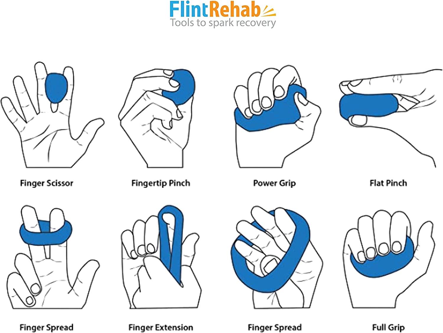 FlintRehab Premium Quality Therapy Putty (4 Pack, 3oz Each) for Hand