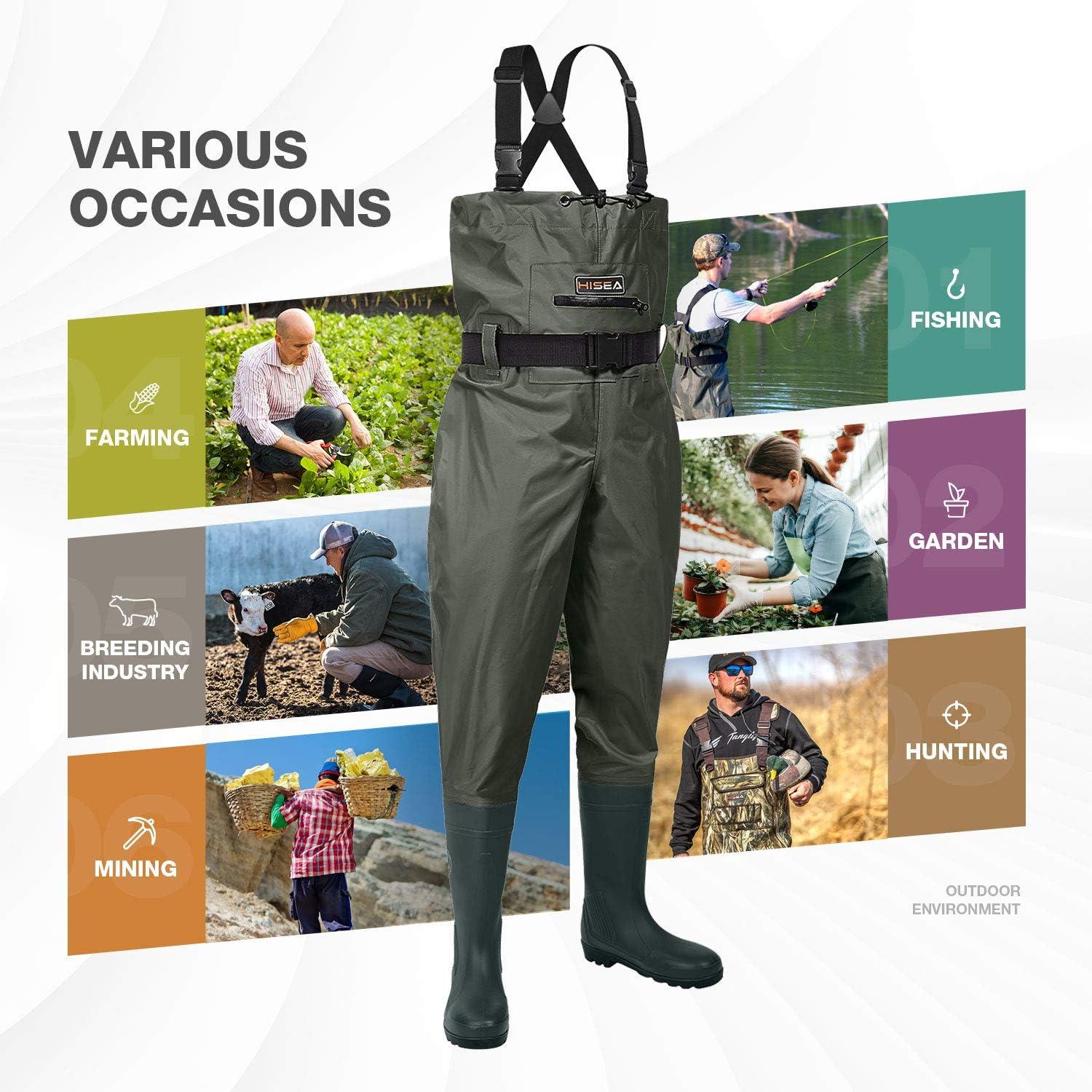 HISEA Upgrade Chest Waders Fishing Waders for Men with Boots Waterproof